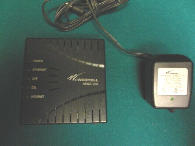 Westell Frontier DSL Modem Router 6100 Wind River with AC adaptor