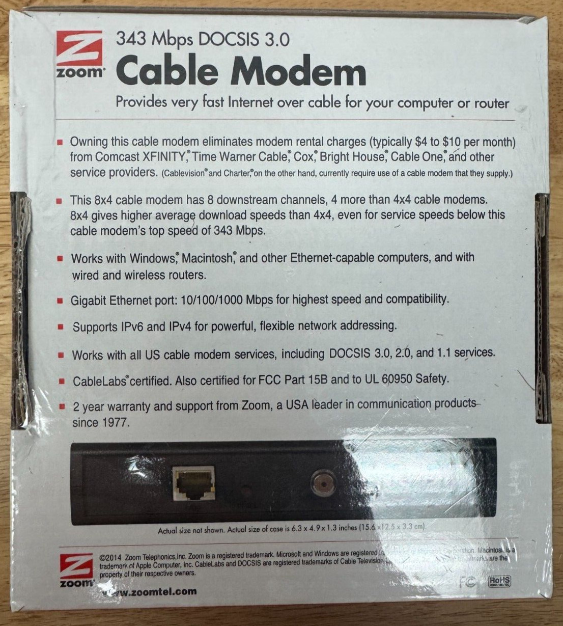 Zoom 5341 Cable Modem – New & Factory Sealed!