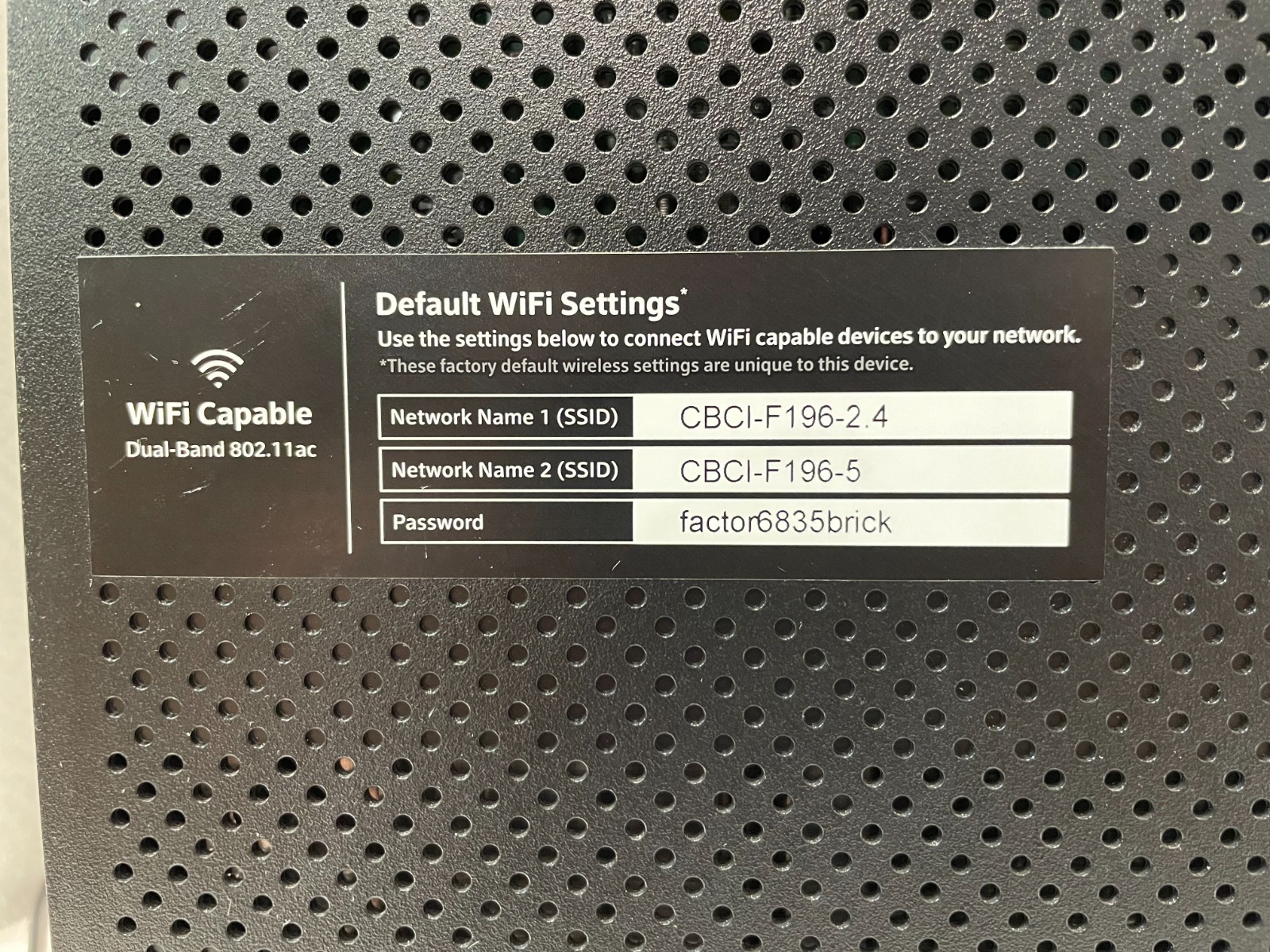 Comcast Business Technicolor DPC3941 Dual Band WiFi Cable Modem Router w/Cord