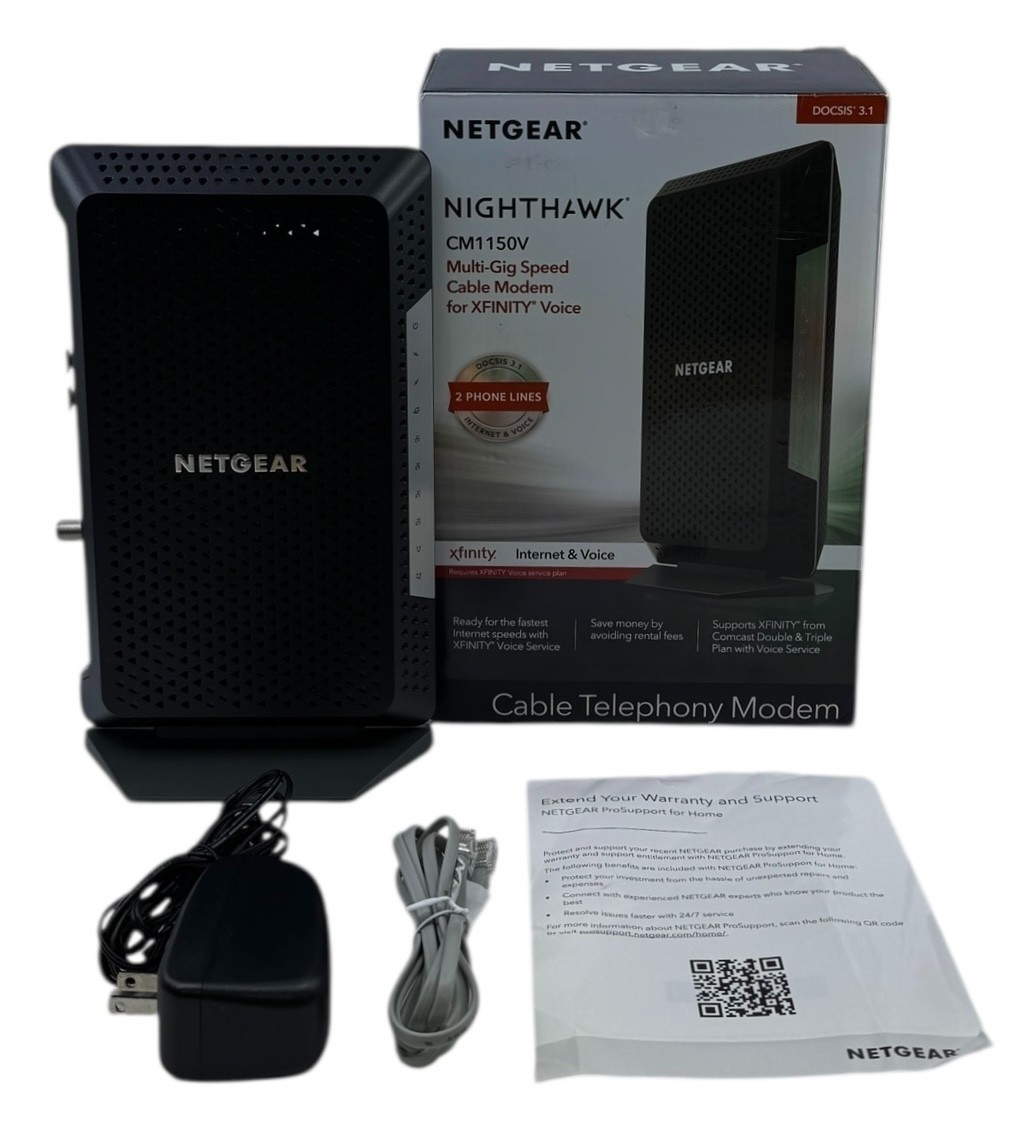 NETGEAR Nighthawk CM1150V-100NAS DOCSIS 3.1 Multi-Gigabit Cable Modem