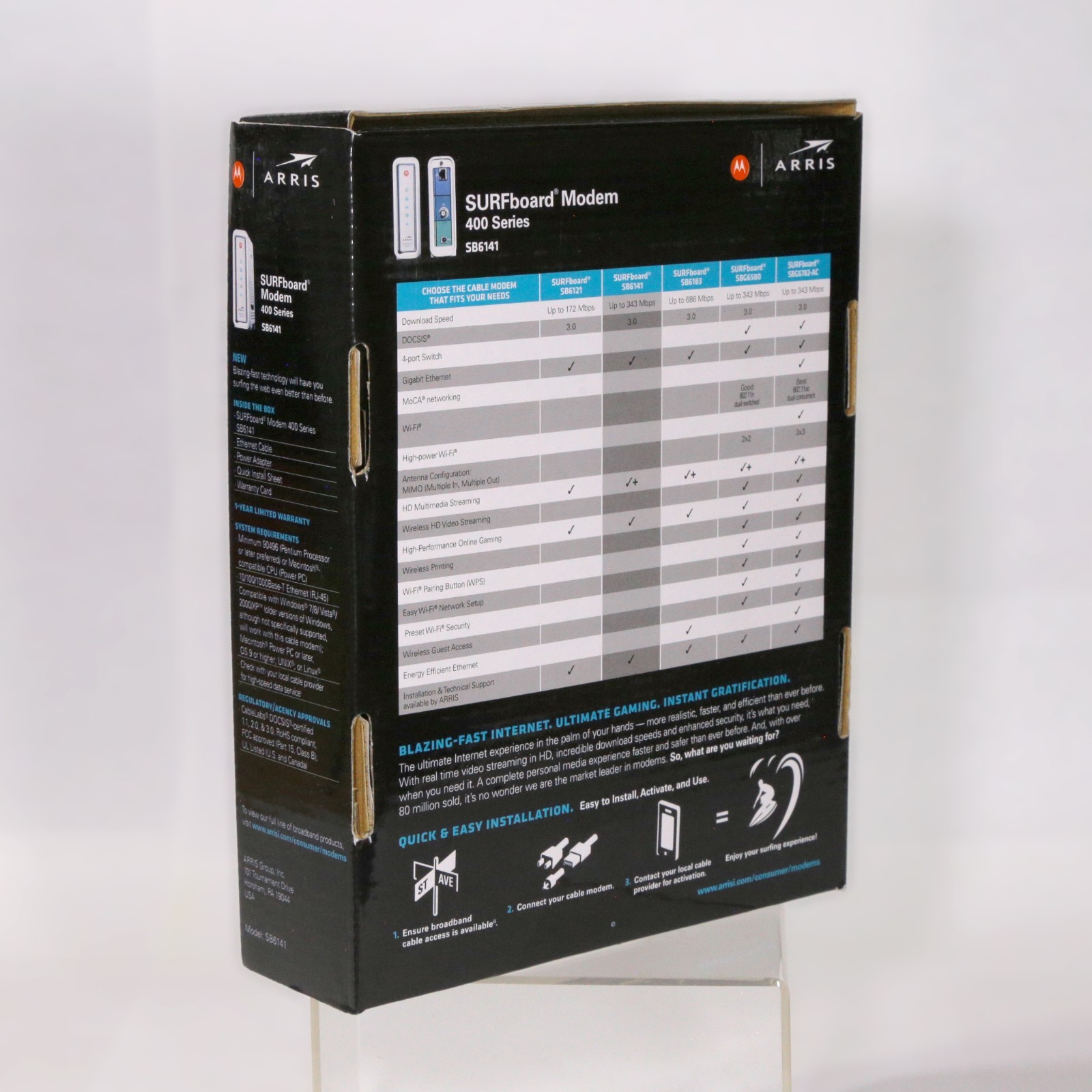 Motorola ARRIS SURFboard SB6141 Docsis 3.0 Cable Modem – ORIGINAL BOX