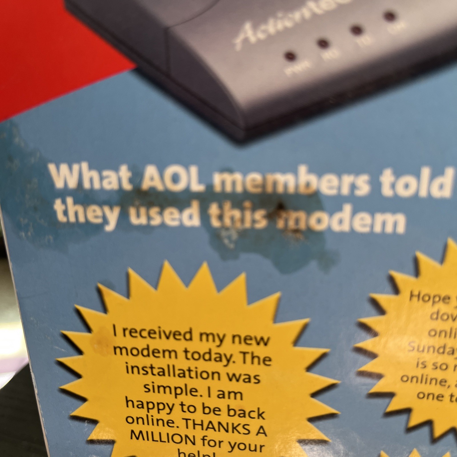 Vintage Actiontec Modem Kit AOL Open Box with All Cords and Power Supply