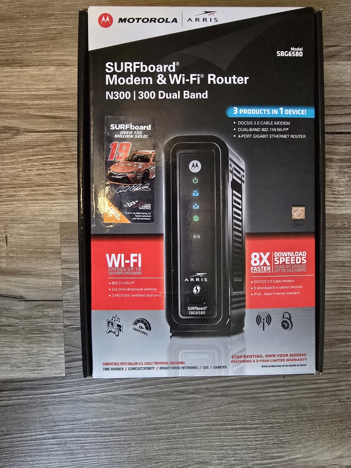 Motorola Arris SURFboard Modem & WiFi Router SBG6580 N300 Dual Band New Open Box