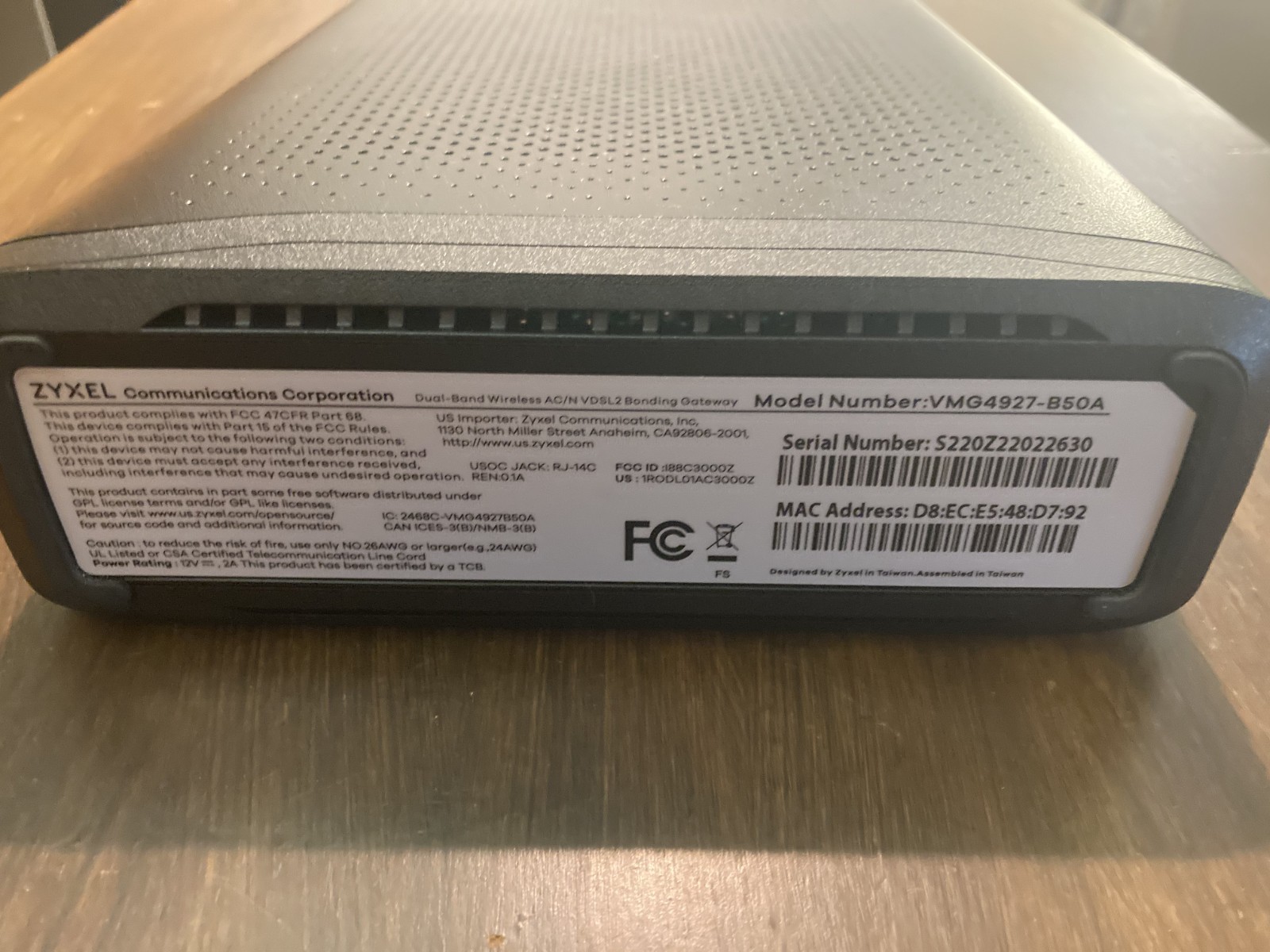 Zyxel VMG4927-B50A Modem – Used