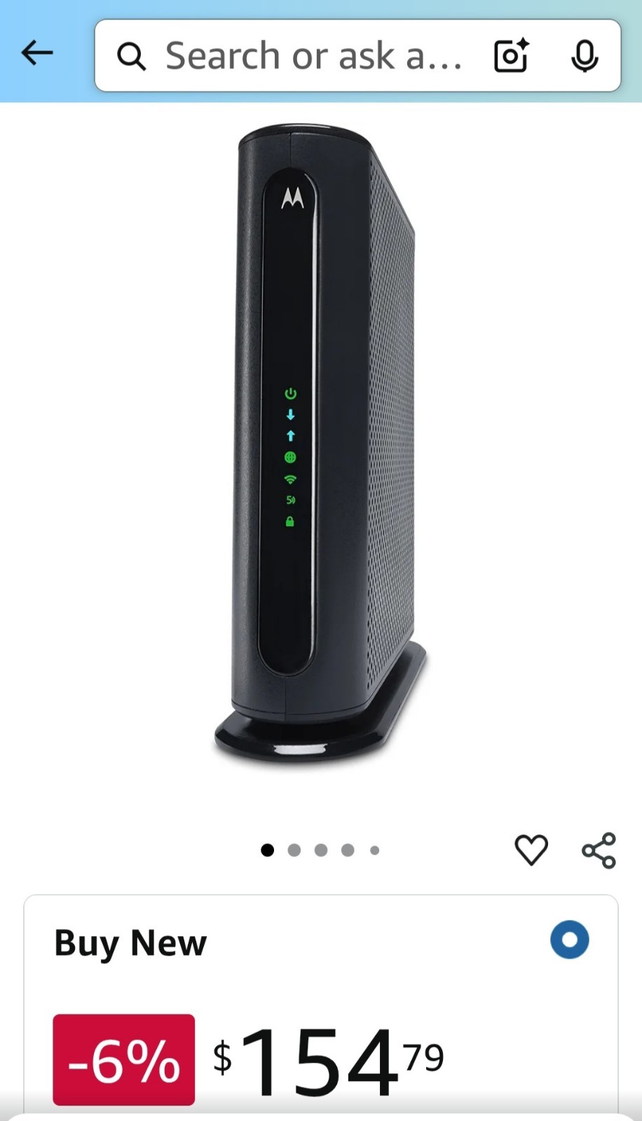 Motorola MG7540-10R (Refurbished) 16×4 686Mbps Cable Modem + AC1600 DOCSIS 3.0