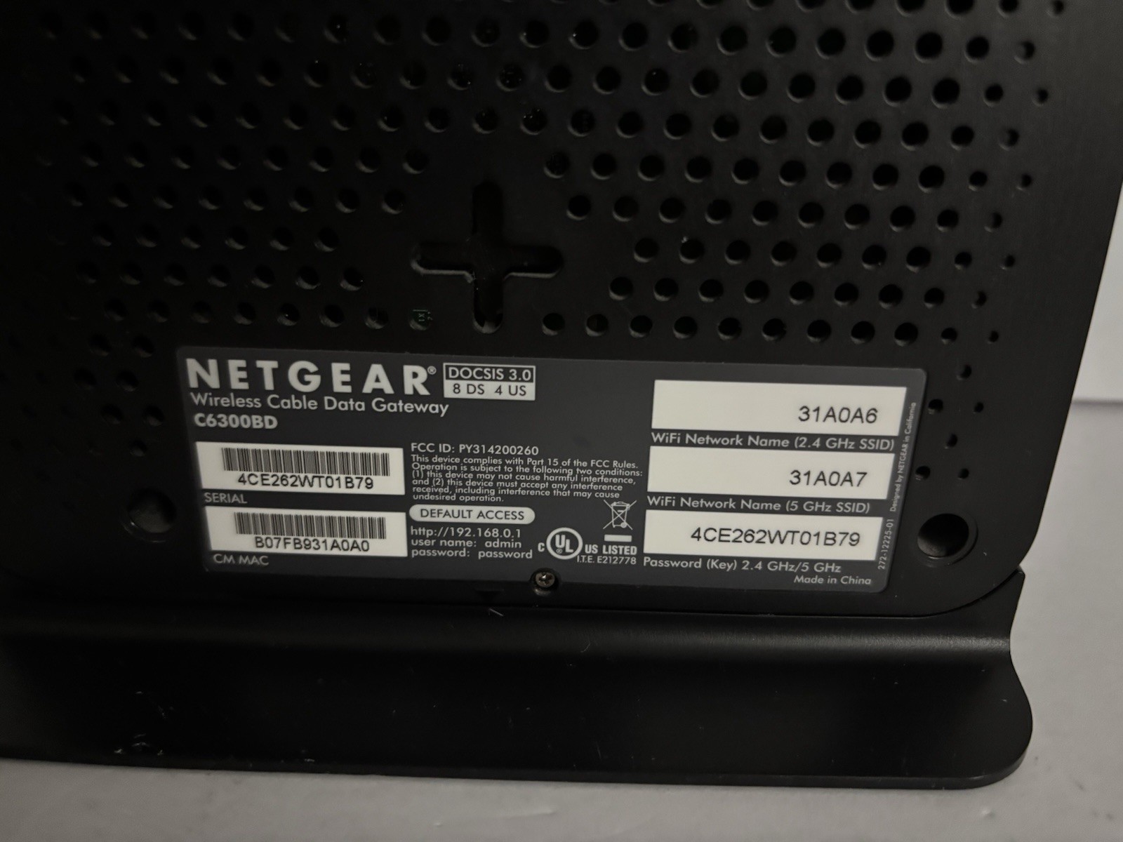 NETGEAR C6300BD AC1900 DOCSIS 3.0 Cable Modem WiFi Router – TESTED WORKING