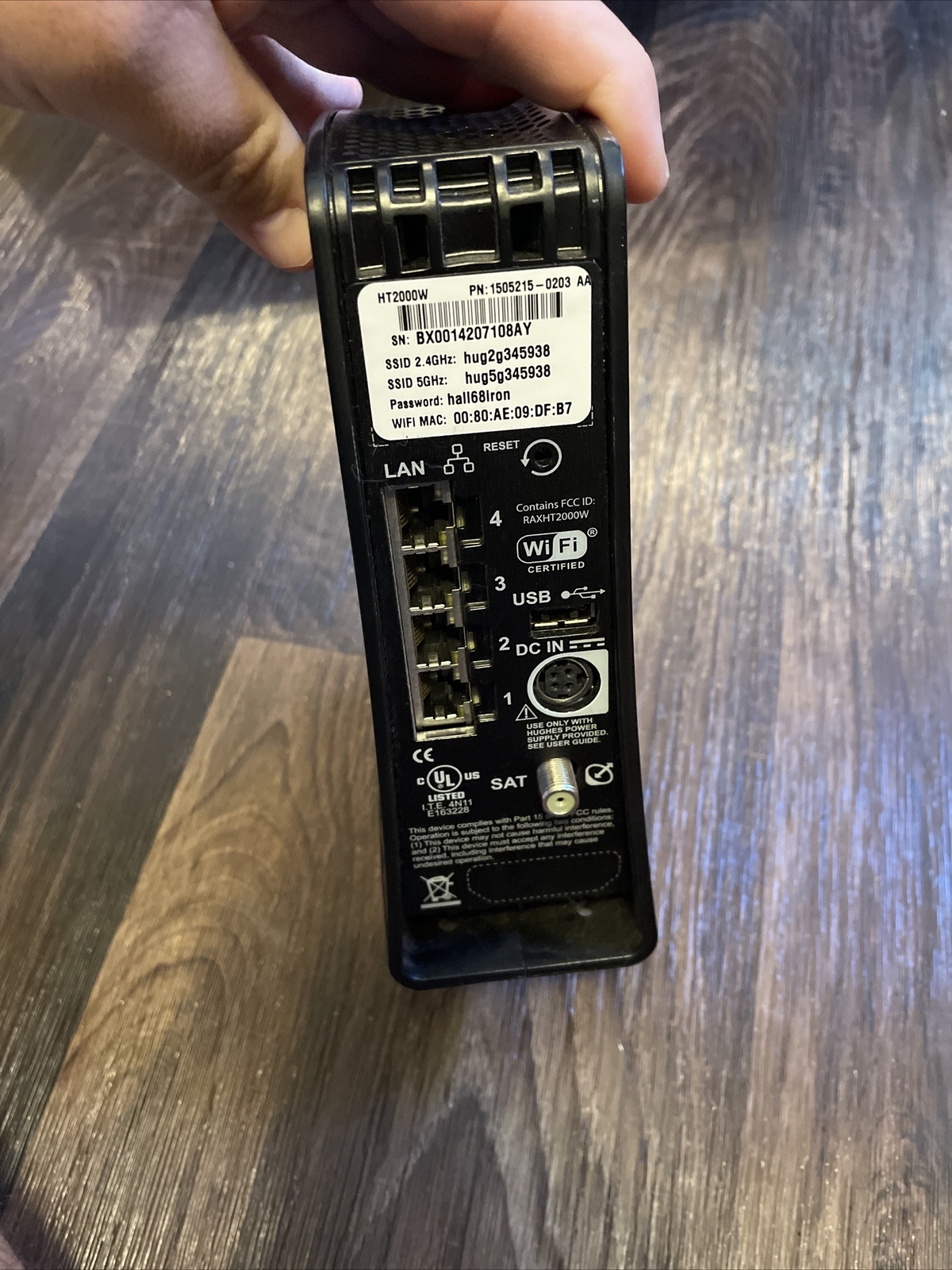  HughesNet HT2000W Black Satellite Dual Band 2.4Ghz-5Ghz Internet Modem Router