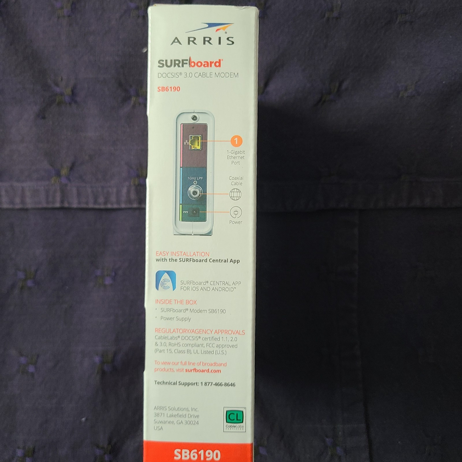 My ARRIS Surfboard SB6190 32×8 DOCSIS 3.0 Cable Modem up to 1.4 Gbps Download