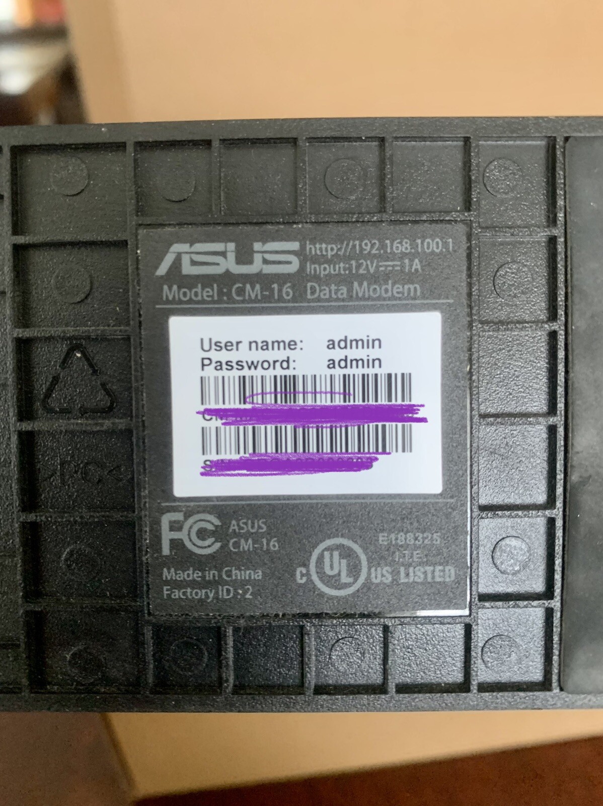 Asus Cable Modem DOCSIS 3.0 CM-16 Gigabit LAN 686Mbps Read Description