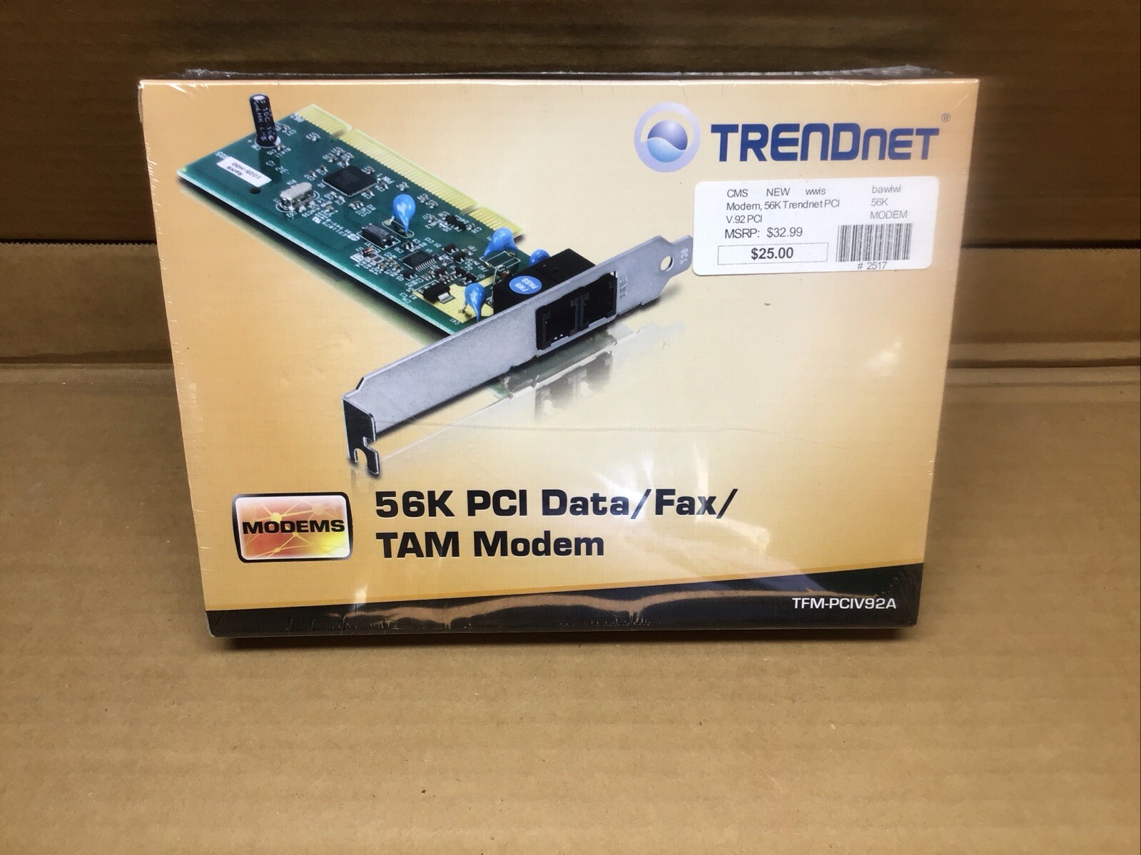 New Sealed Trendnet 56K High Speed Internal PCI Modem Data Fax TAM Modem