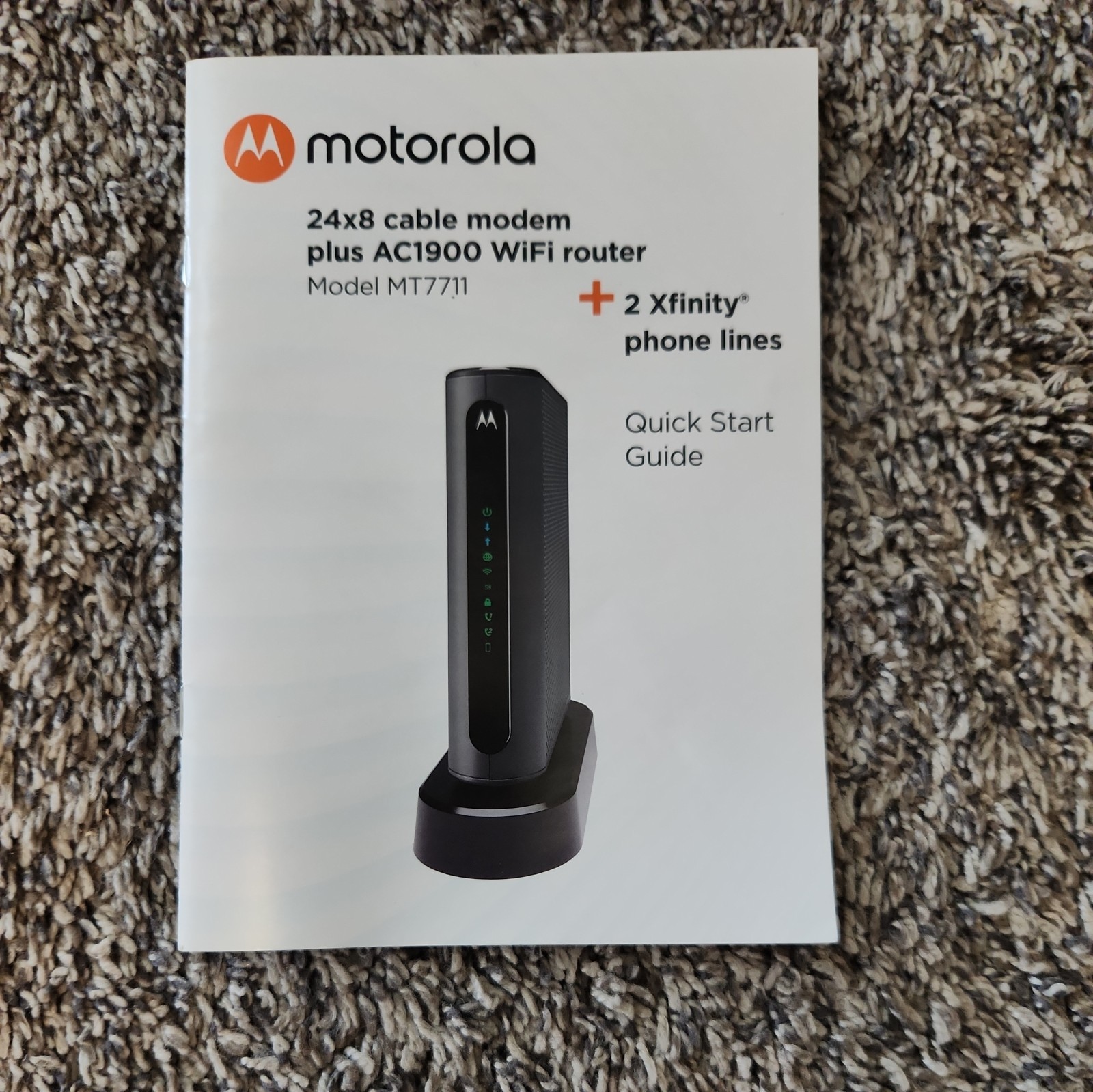 Motorola MT7711 24X8 Cable Modem and AC1900 Wi-fi Router