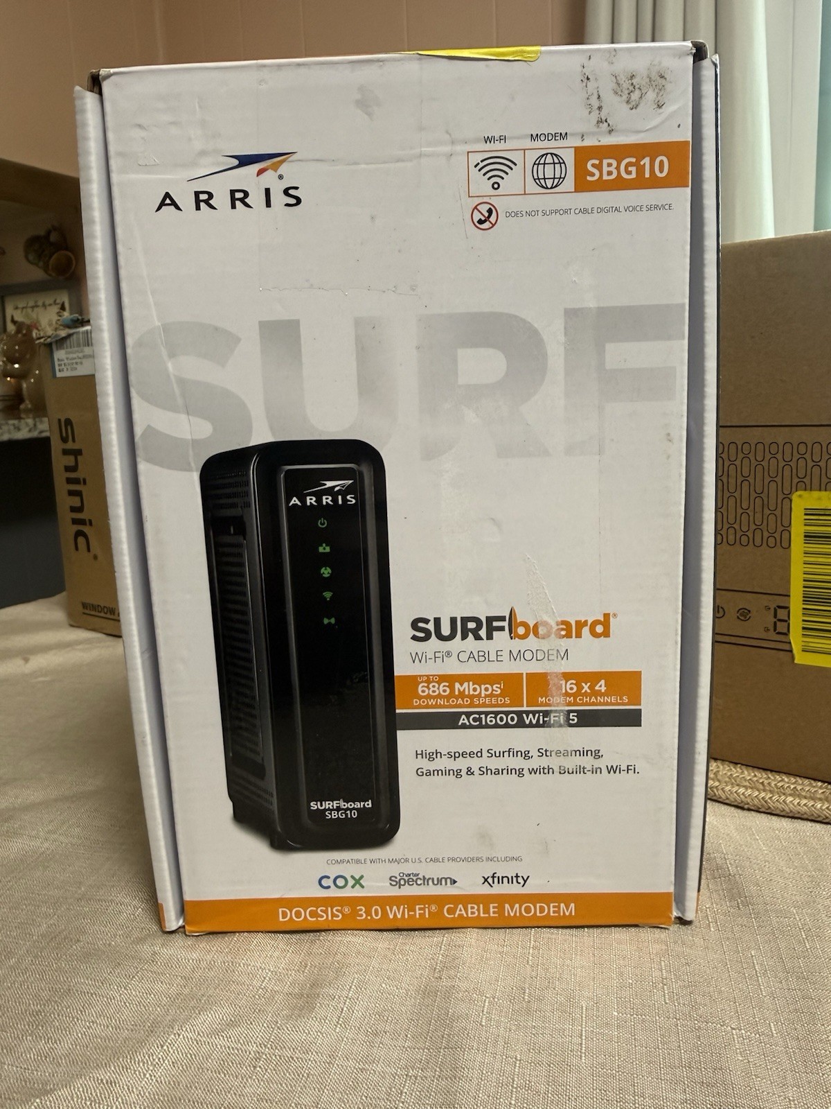 ARRIS SBG10 DOCSIS 3.0 Cable Modem Router AC1600 Xfinity Cox Spectrum