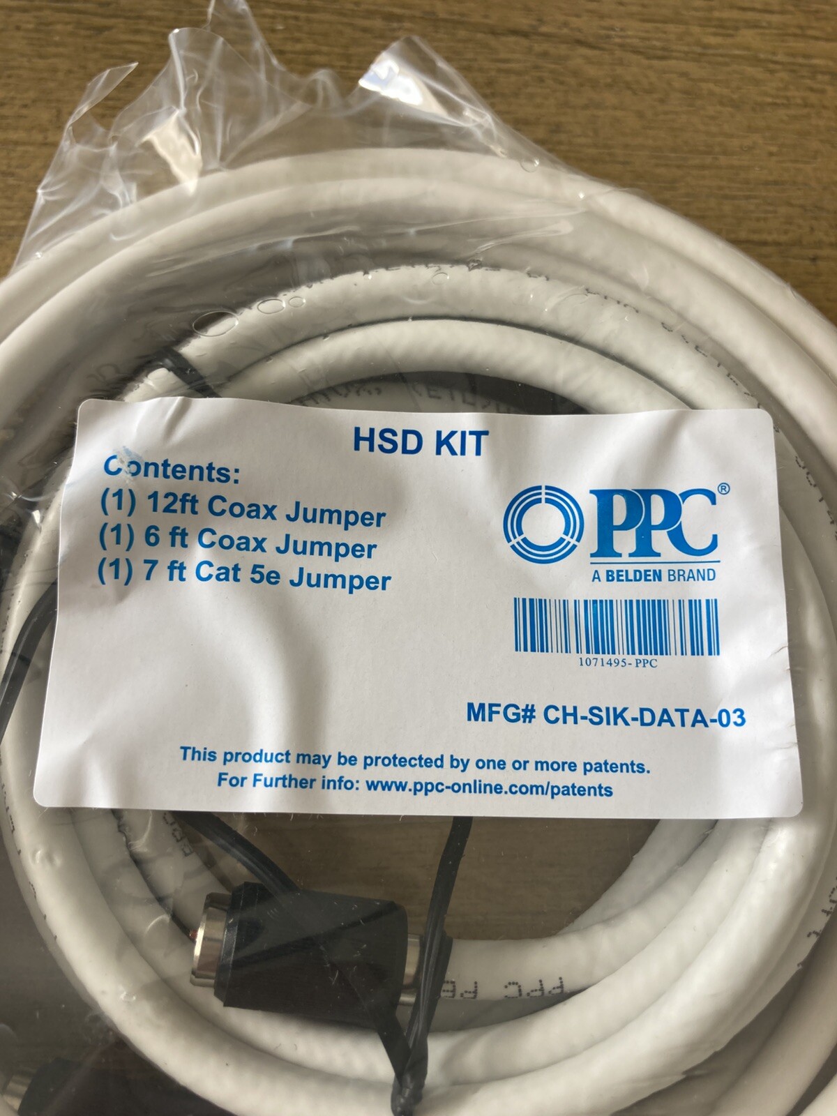 New ~ HSD Kit 7 ft Cat 5e & 6 ft & 12 ft CablCoax Jumper Cables New Quick Ship!