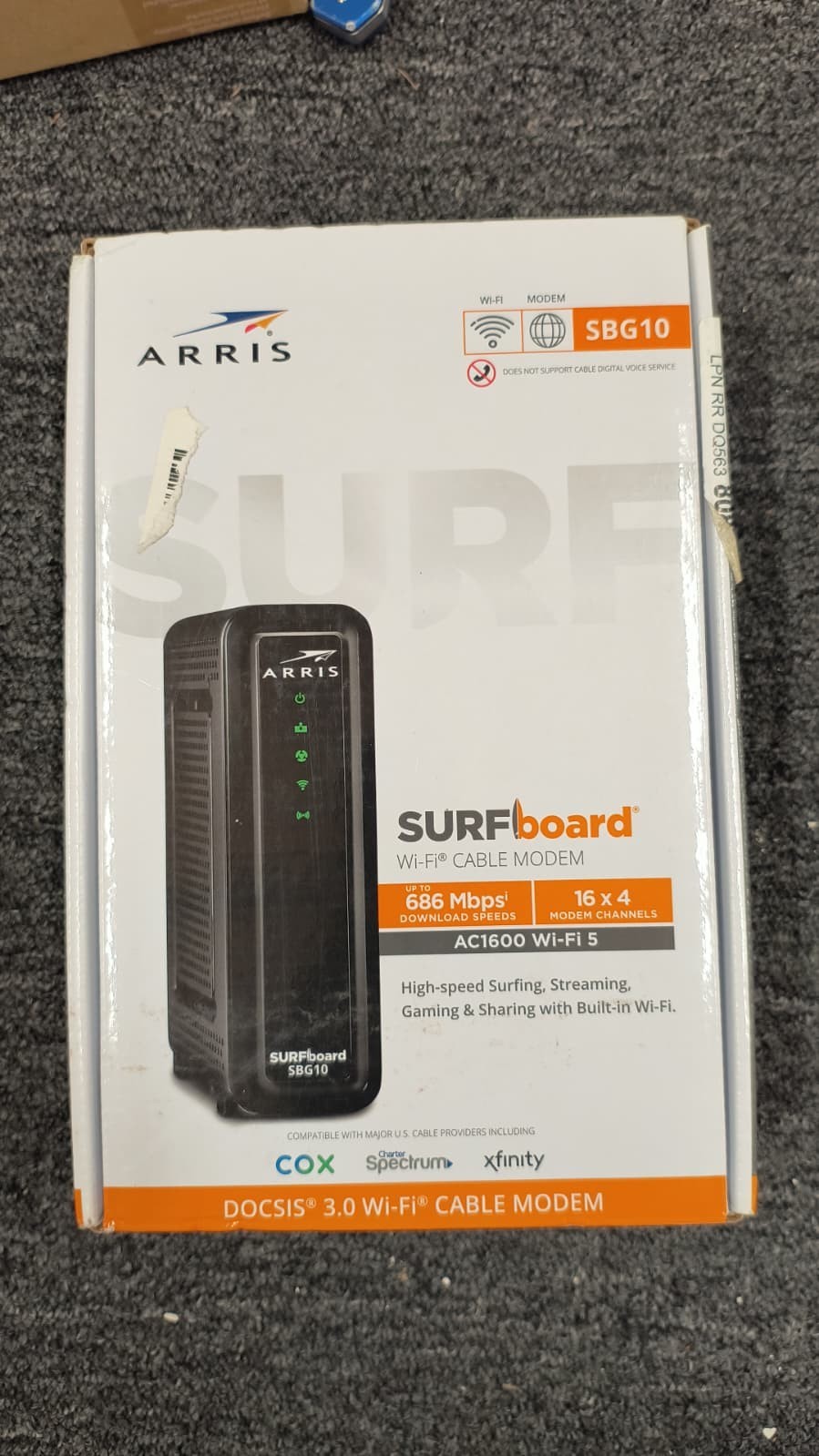ARRIS SBG10 SURFboard AC1600 Dual-Band Cable Modem Router Black, OBN – Y2