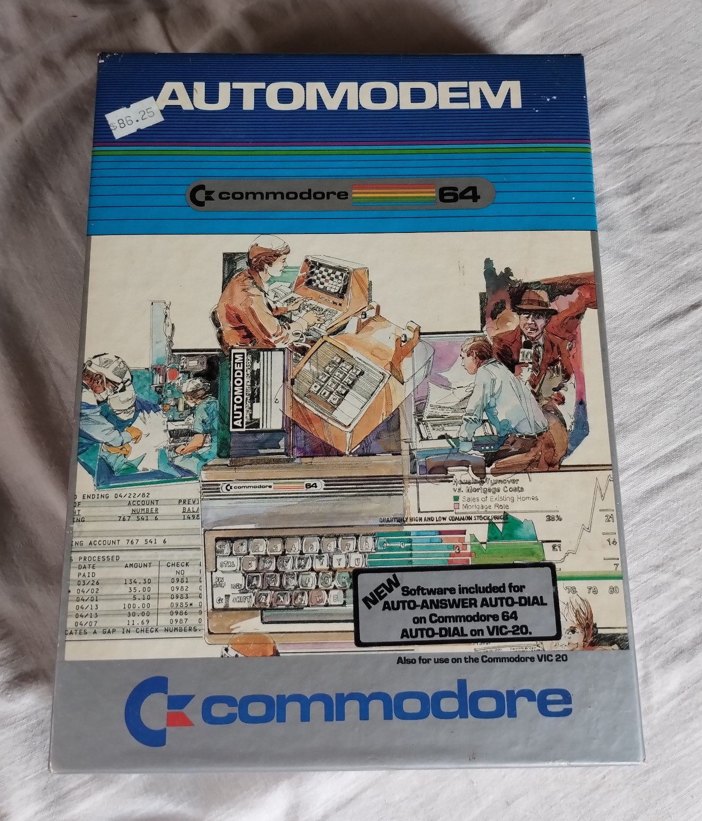 Commodore Automodem; in original box w/ manual + Autoterm tape; untested