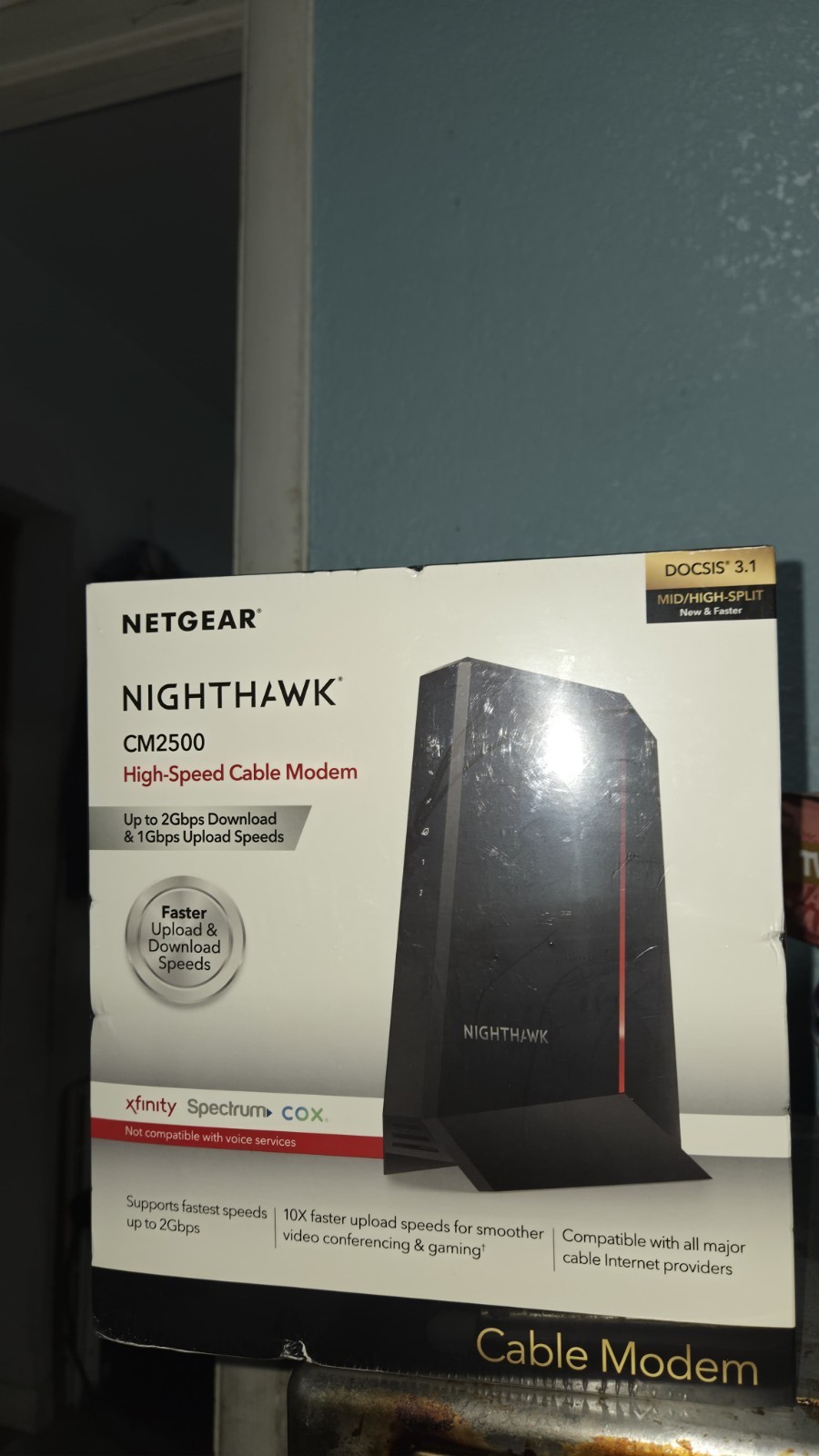 NETGEAR Nighthawk CM2500 DOCSIS 3.1 Mid/High-Split Cable Modem