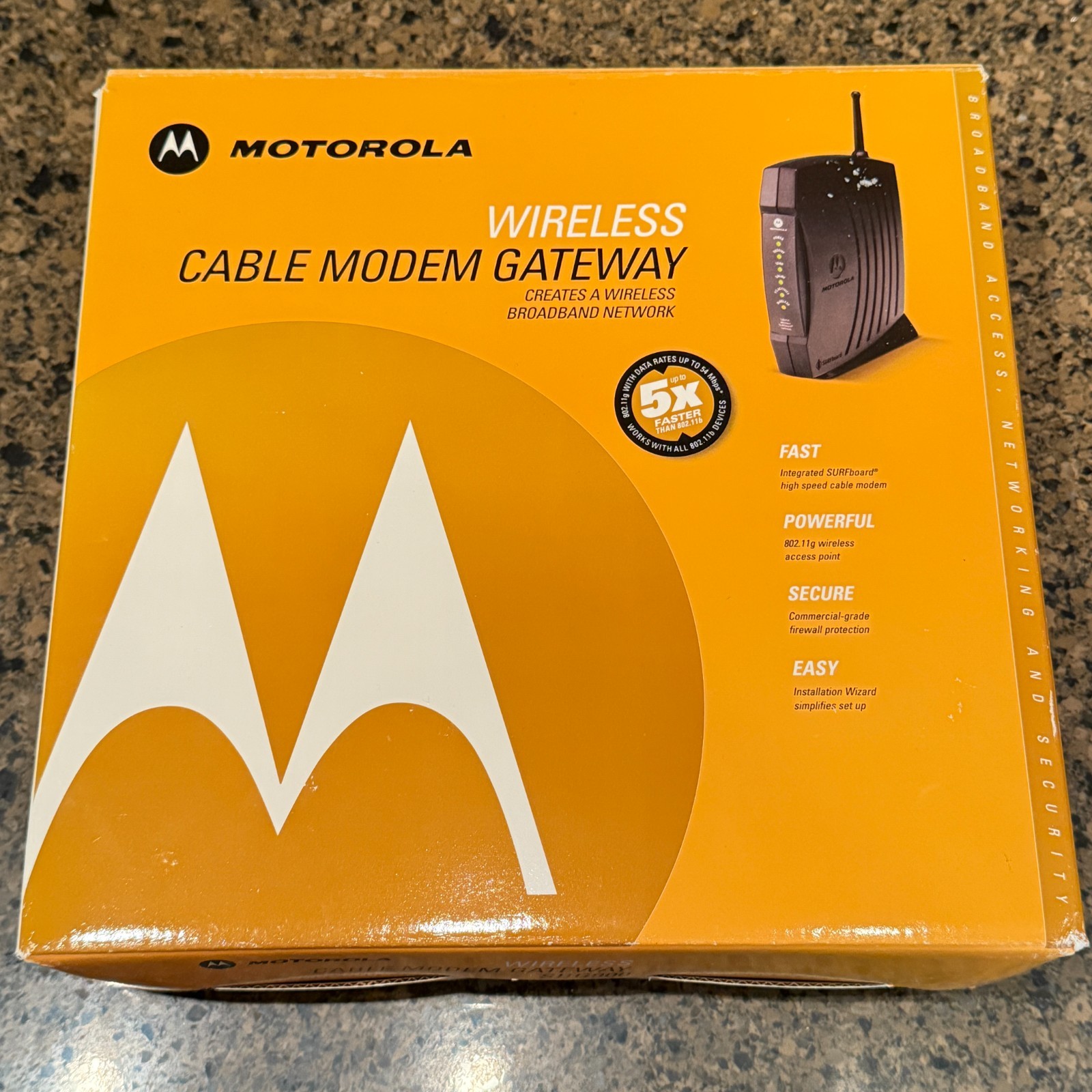 Motorola Wireless Cable Modem Gateway SBG900 Broadband Network w/ Power Adapter
