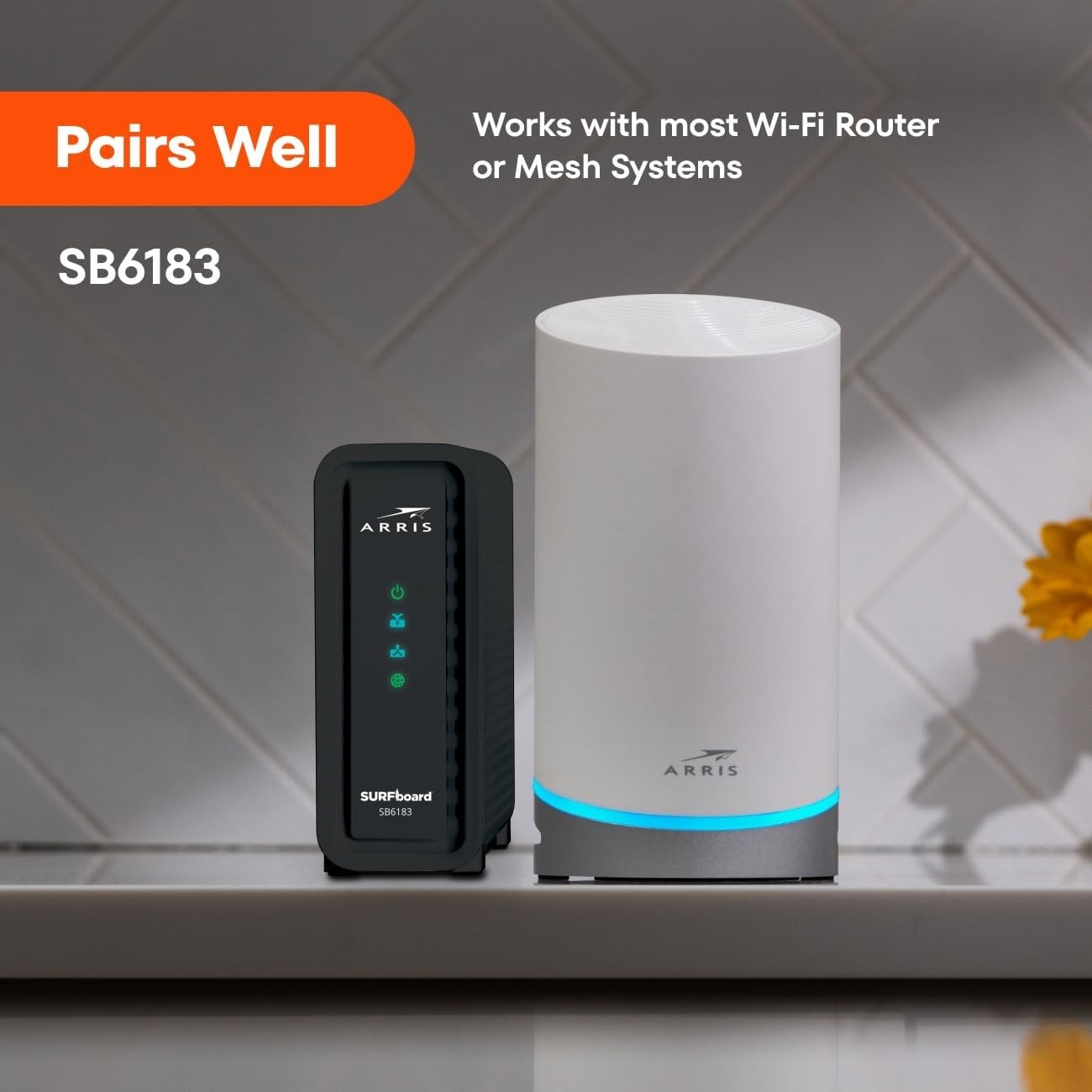 Surfboard SB6183 DOCSIS 3.0 Cable Modem: 400 Mbps Speed, 16×4 Channels