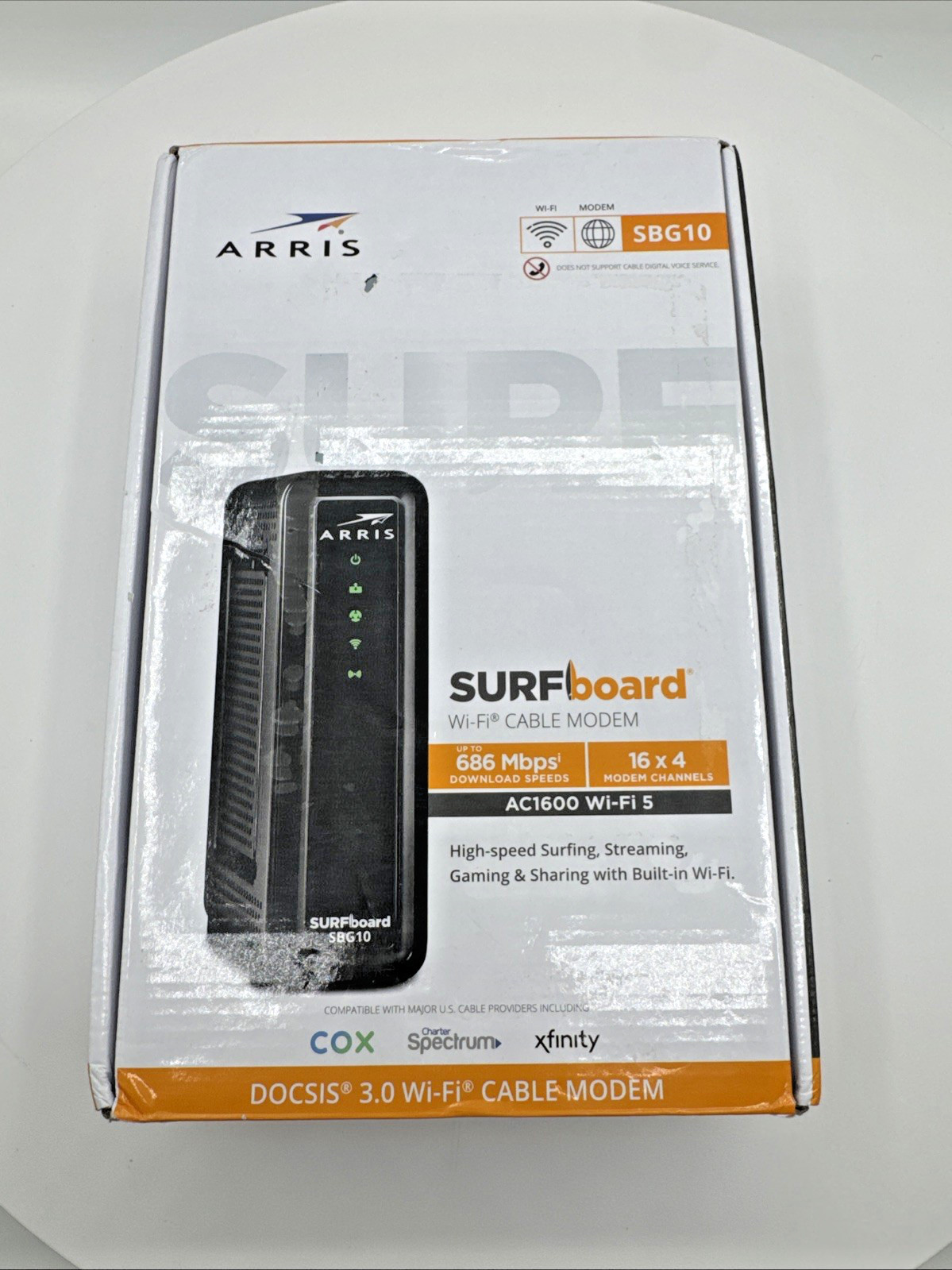 ARRIS SBG10 SURFboard DOCSIS 3.0 AC1600 WiFi Modem Router Xfinity Cox