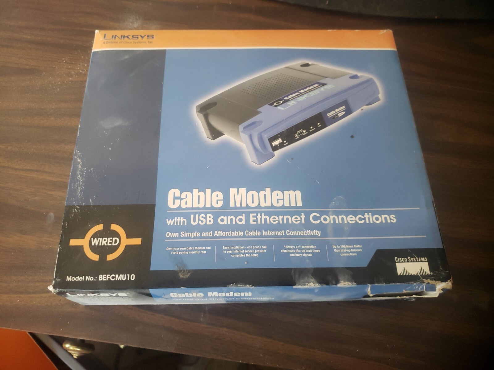 LINKSYS Etherfast Broad-Band Cable Modem BEFCMU10 1.D1 w/Power new