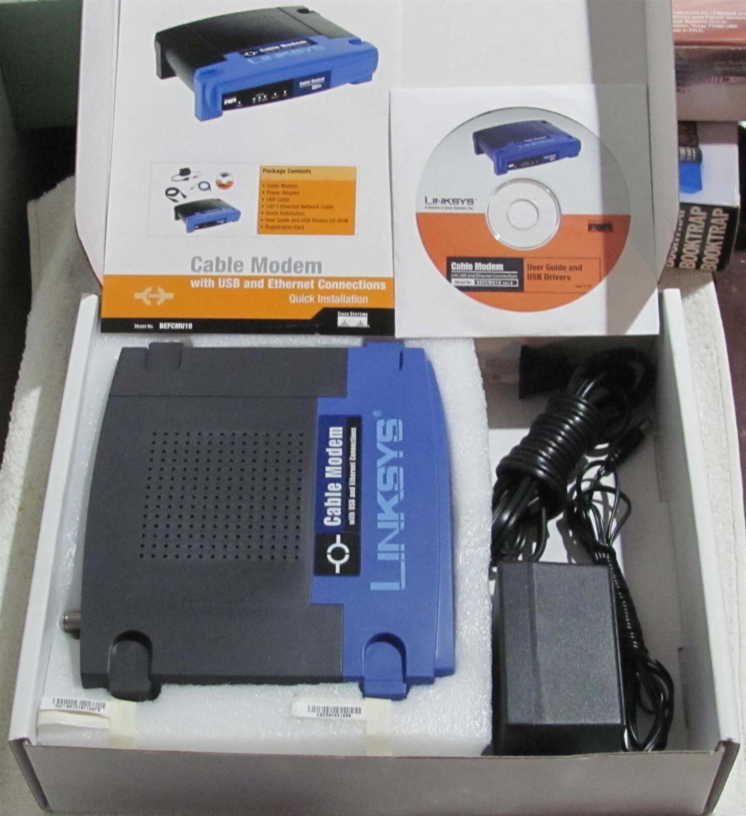 Linksys Cable Modem With USB & Ethernet Connections (Model #BEFCMU10) NEW
