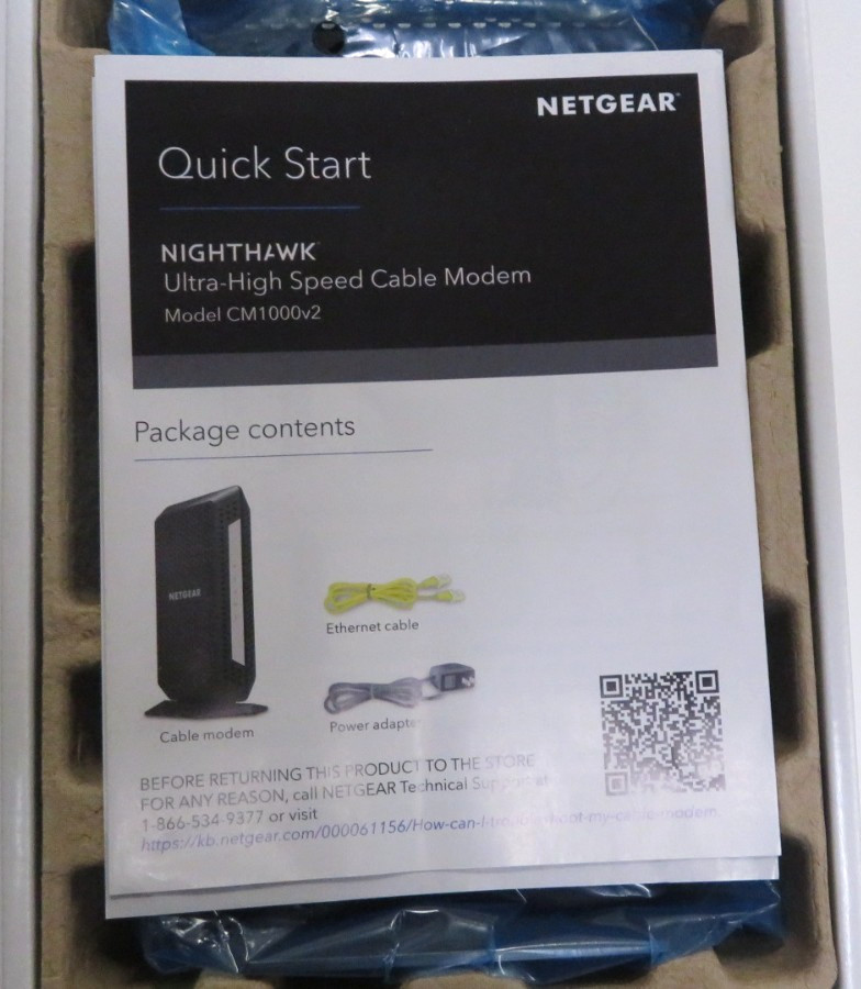 NETGEAR CM1000 DOCSIS 3.1 Ultra High Speed Cable Modem – 1Gbps – Used
