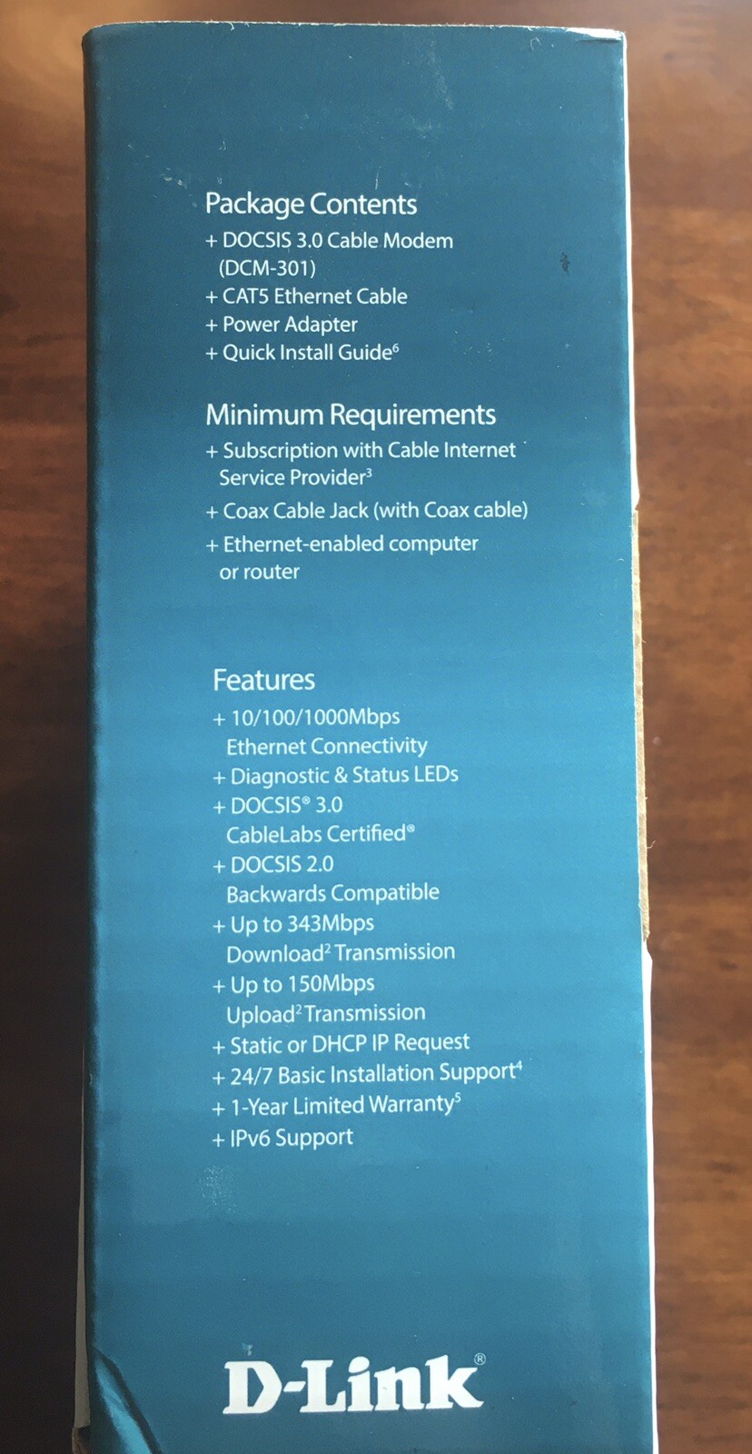 D-Link DOCSIS 3.0 Cable Modem DCM-301 343Mbps