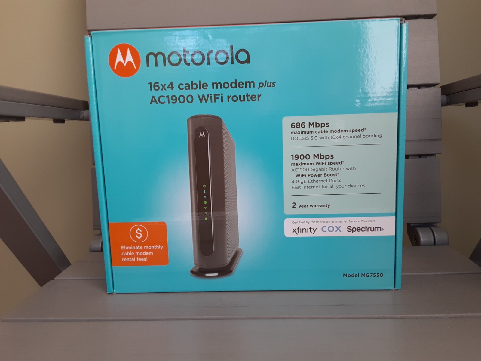 Motorola MG7550 16×4 DOCSIS 3.0 Cable Modem Plus AC1900 WiFi Router NOT WORKING
