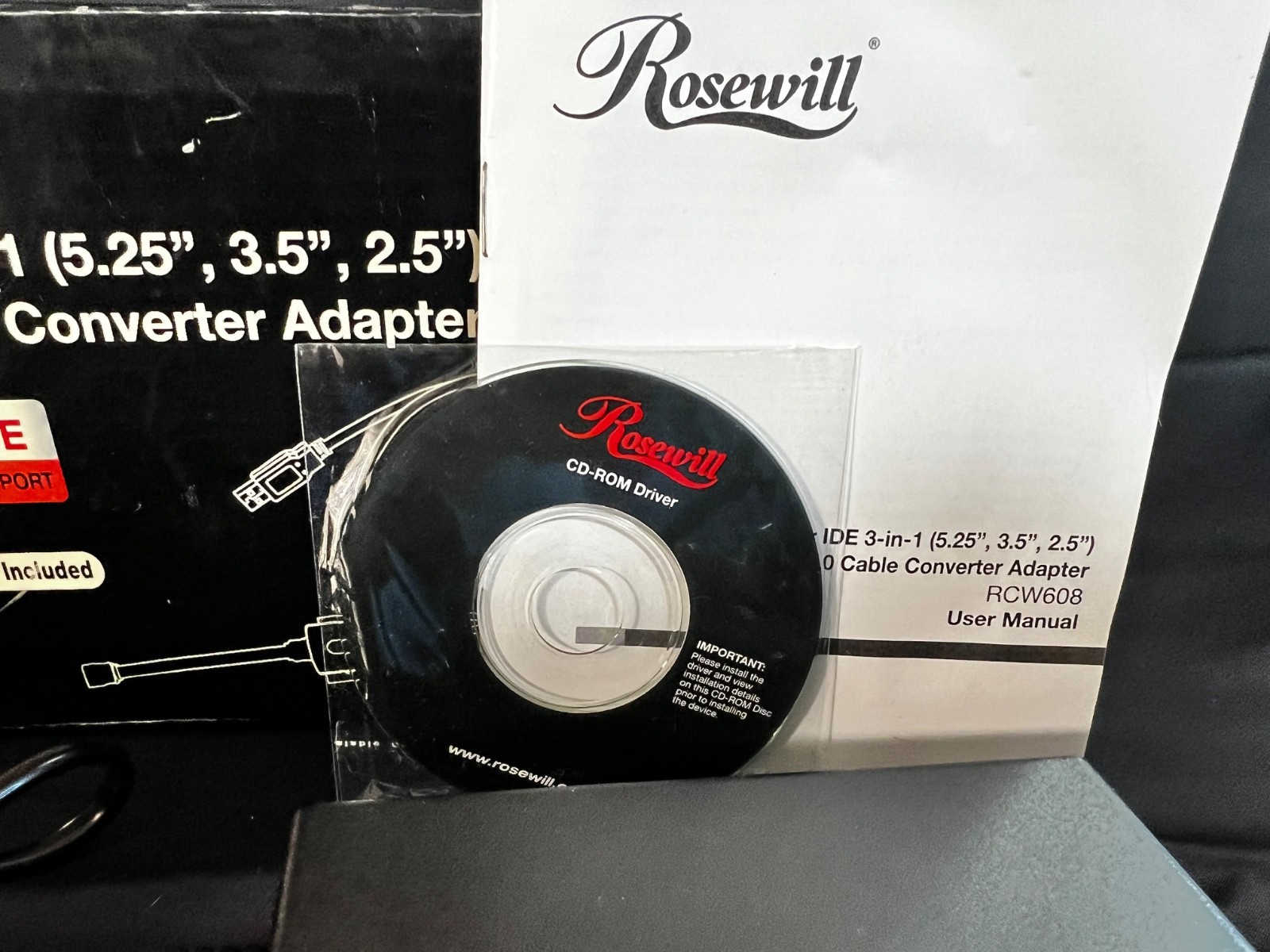 Rosewill SATA IDE 3-in-1 ( 5.25” ,3.5” ,2.5”) to USB2.0 Converter Adapter