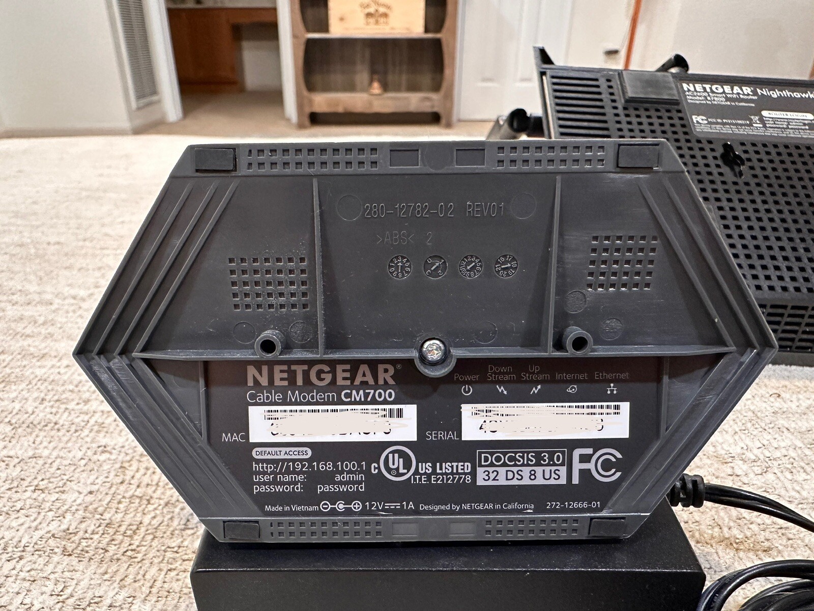 NETGEAR CM700-100NAS Cable Modem One Owner Tested Working