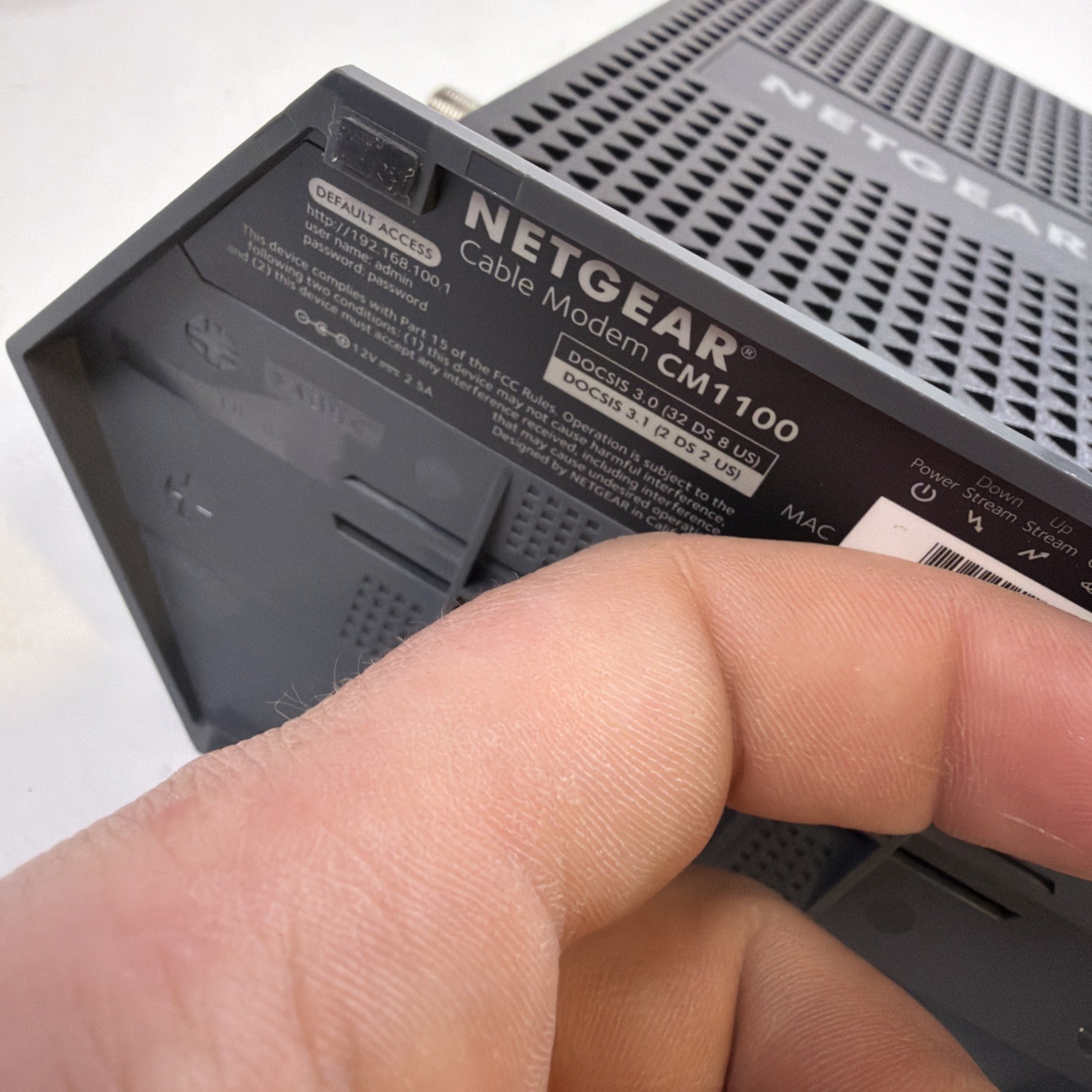 NETGEAR NIGHTHAWK CM1100 Cable Modem DOCSIS 3.1 Gigabit W/ Power Cord
