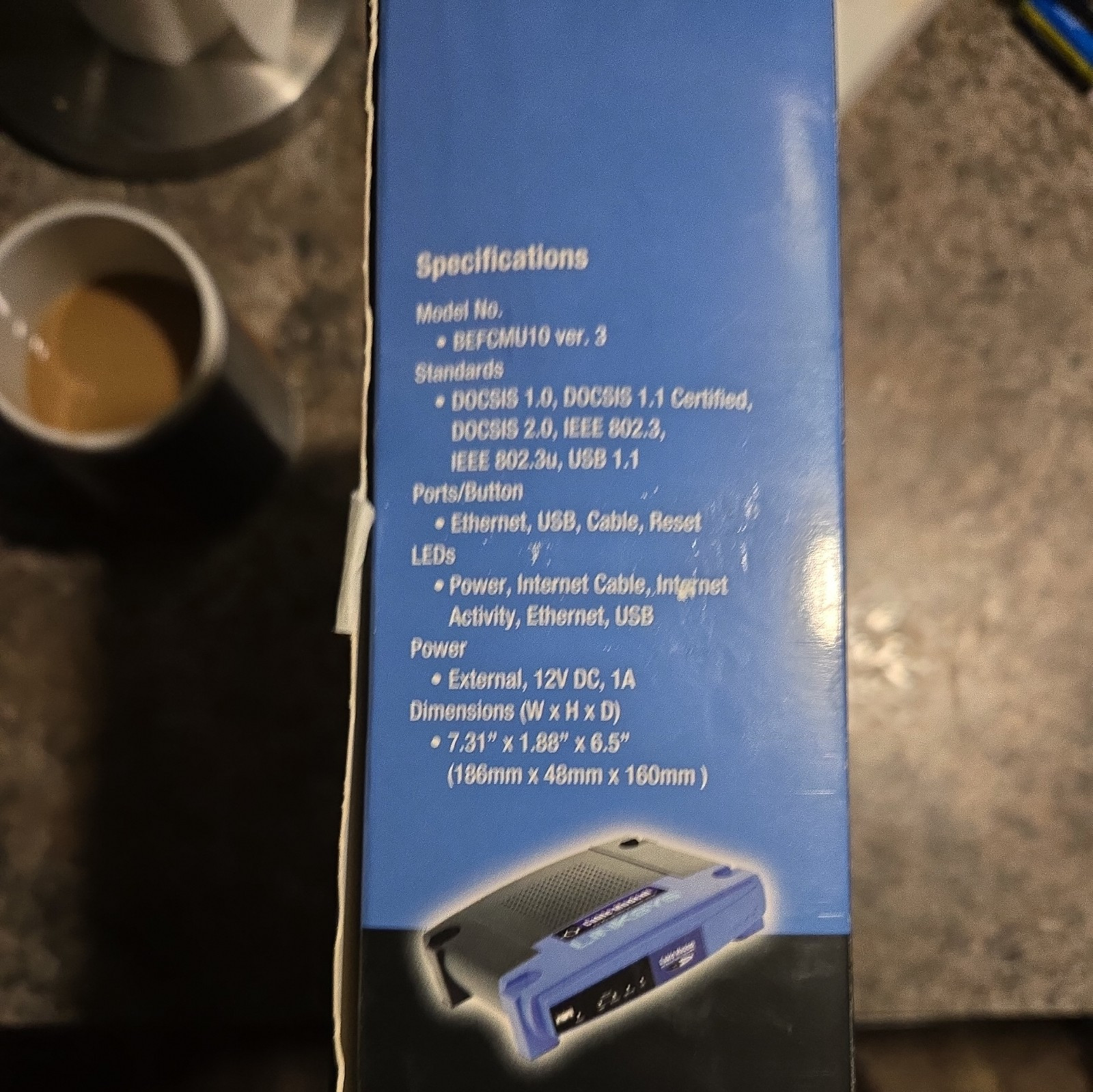 Linksys BEFCMU10 Cable Modem With USB & Ethernet Connections 42.88 Mbps