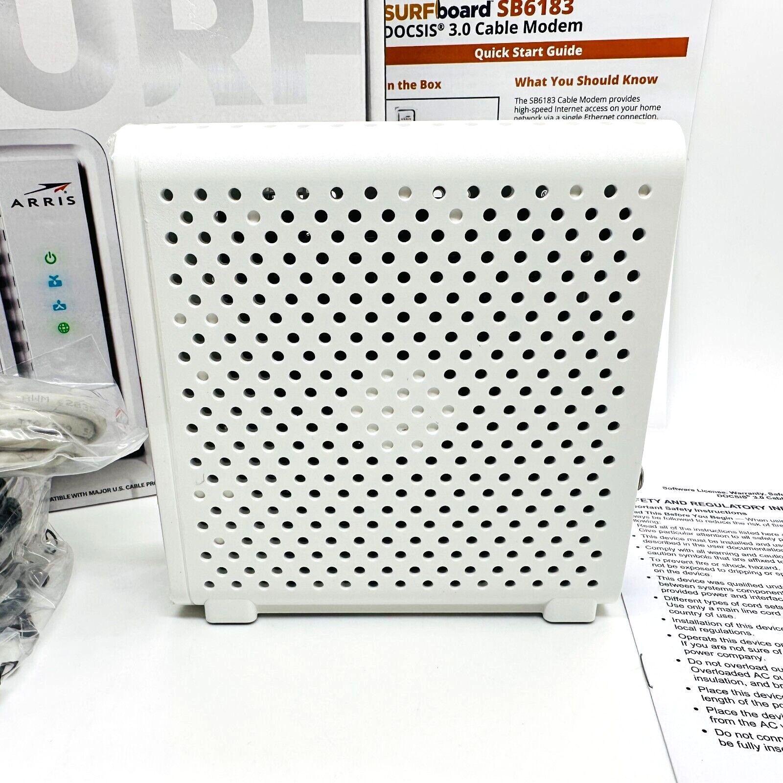 ARRIS SB6183 686 Mbps Cable Modem, White ~ New Open Box