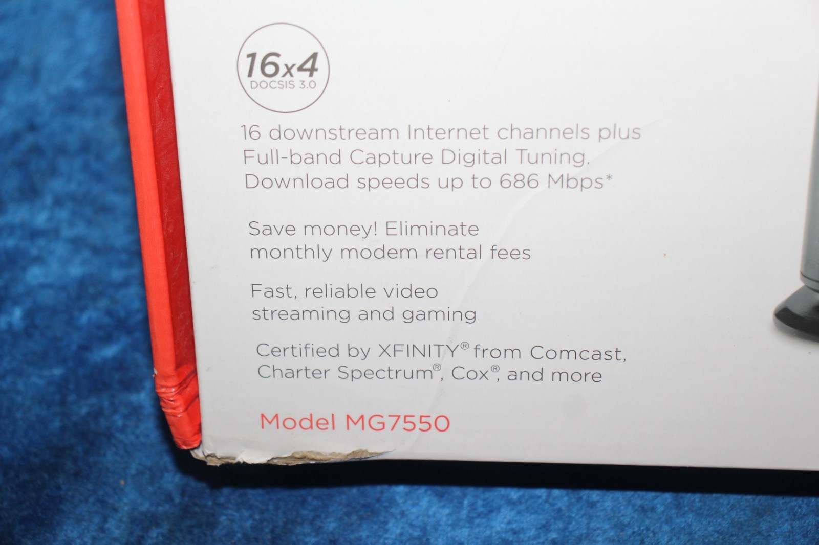 New Motorola MG7550 16×4 Cable Modem plus AC1900 Wifi Router with Power Boost