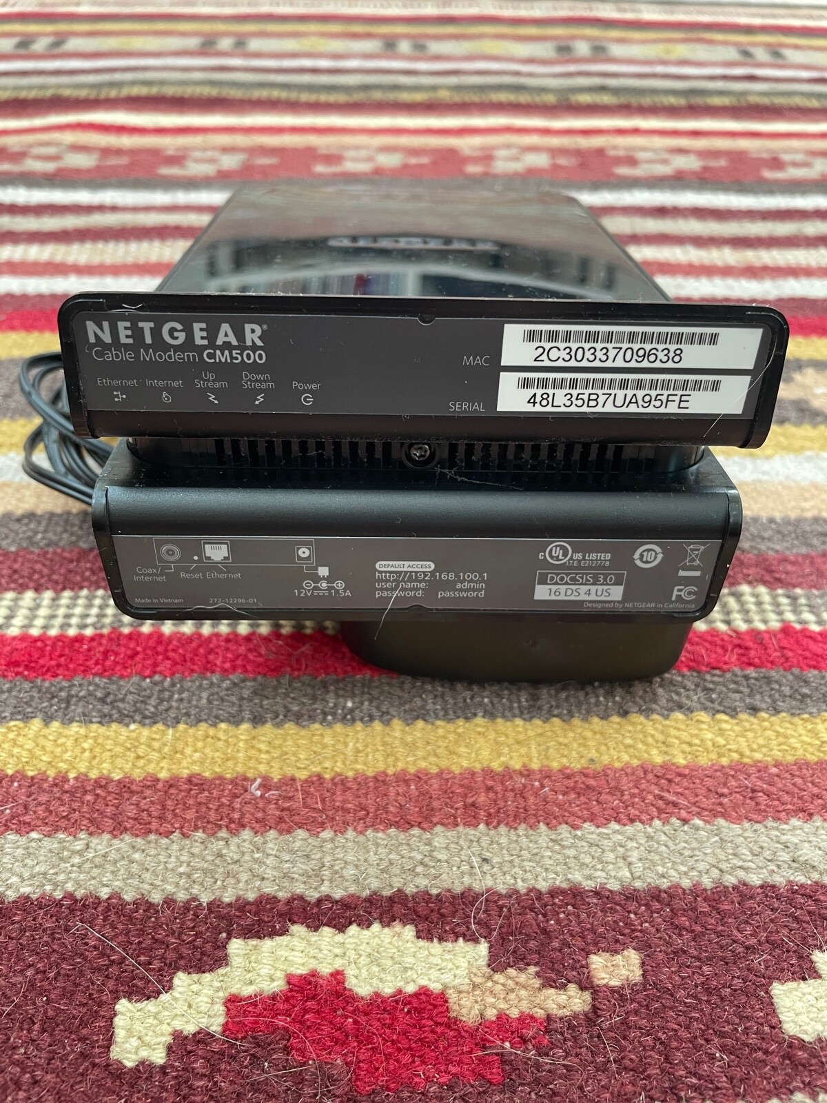 NETGEAR Cm500-1aznas 16×4 DOCSIS 3.0 Cable Modem Max Download Speeds of 686mbps