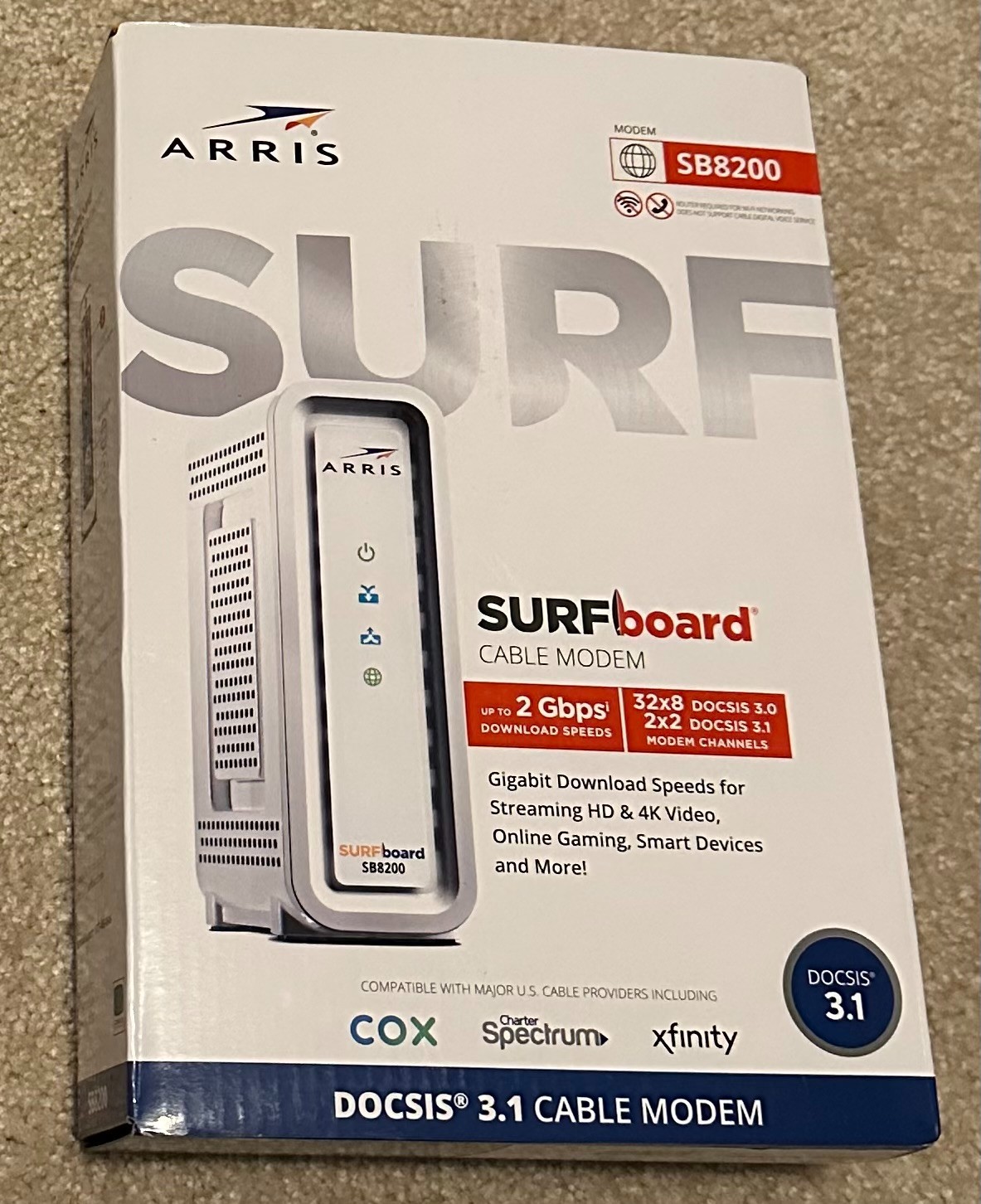 ARRIS SURFboard SB8200 DOCSIS 3.1 1 Gbps Cable Modem