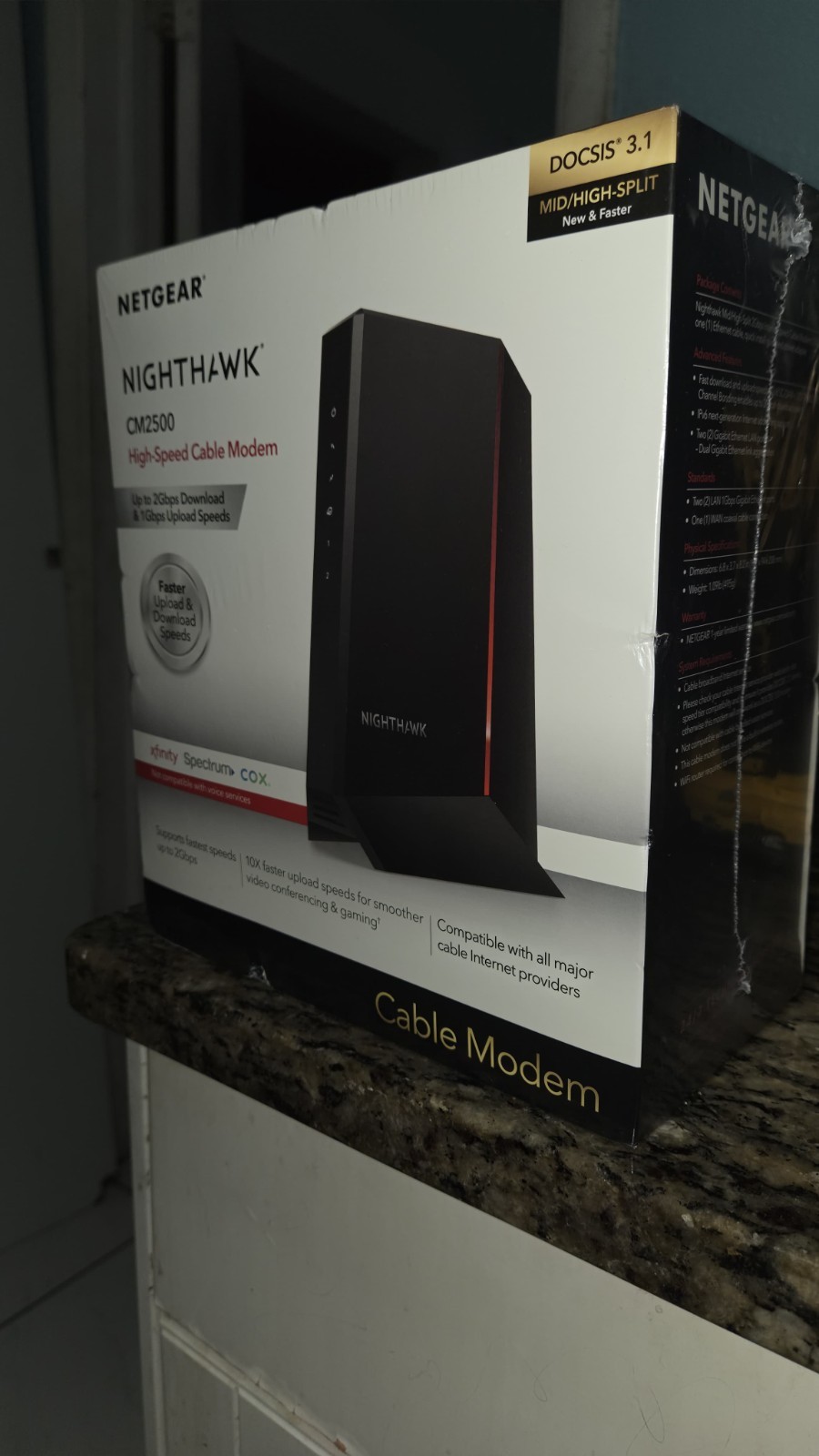 NETGEAR Nighthawk CM2500 DOCSIS 3.1 Mid/High-Split Cable Modem