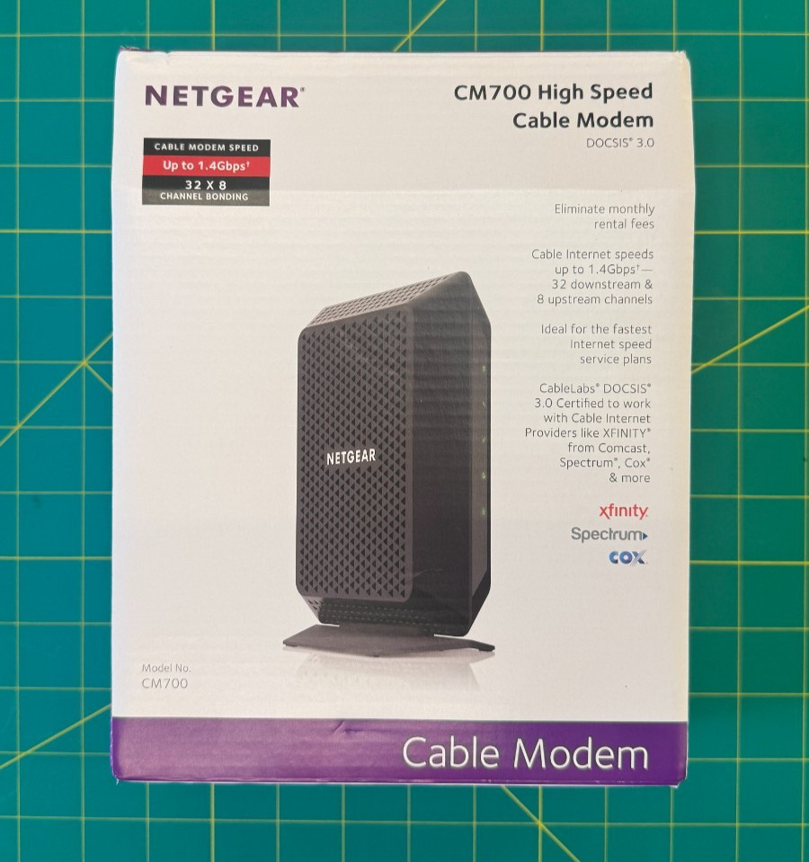 Netgear CM700 Cable Modem 1.4Gbps DOCSIS 3.0 – New, Open Box