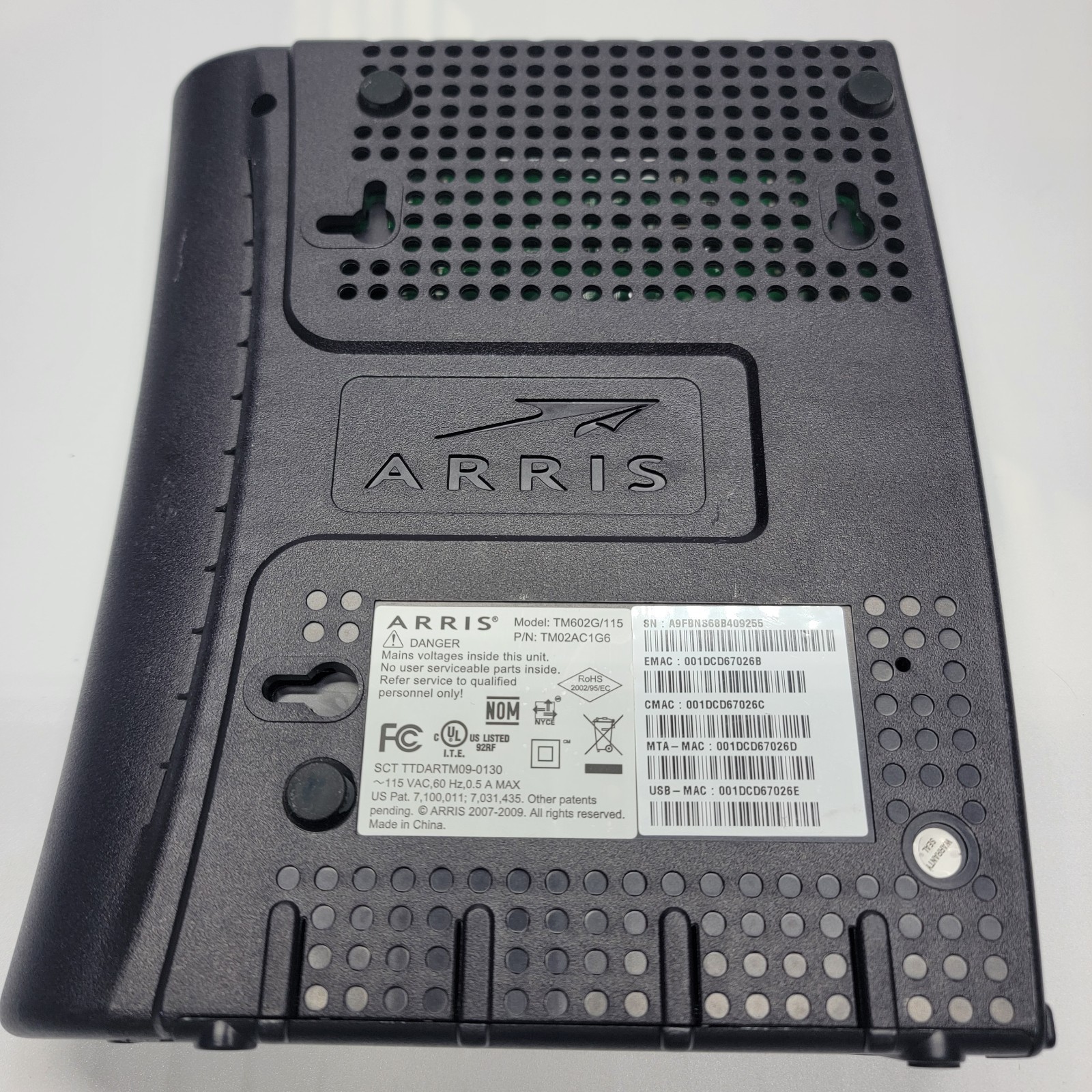 Arris TM602G/CT Touchstone Telephony Cable Modem – Tested, Works