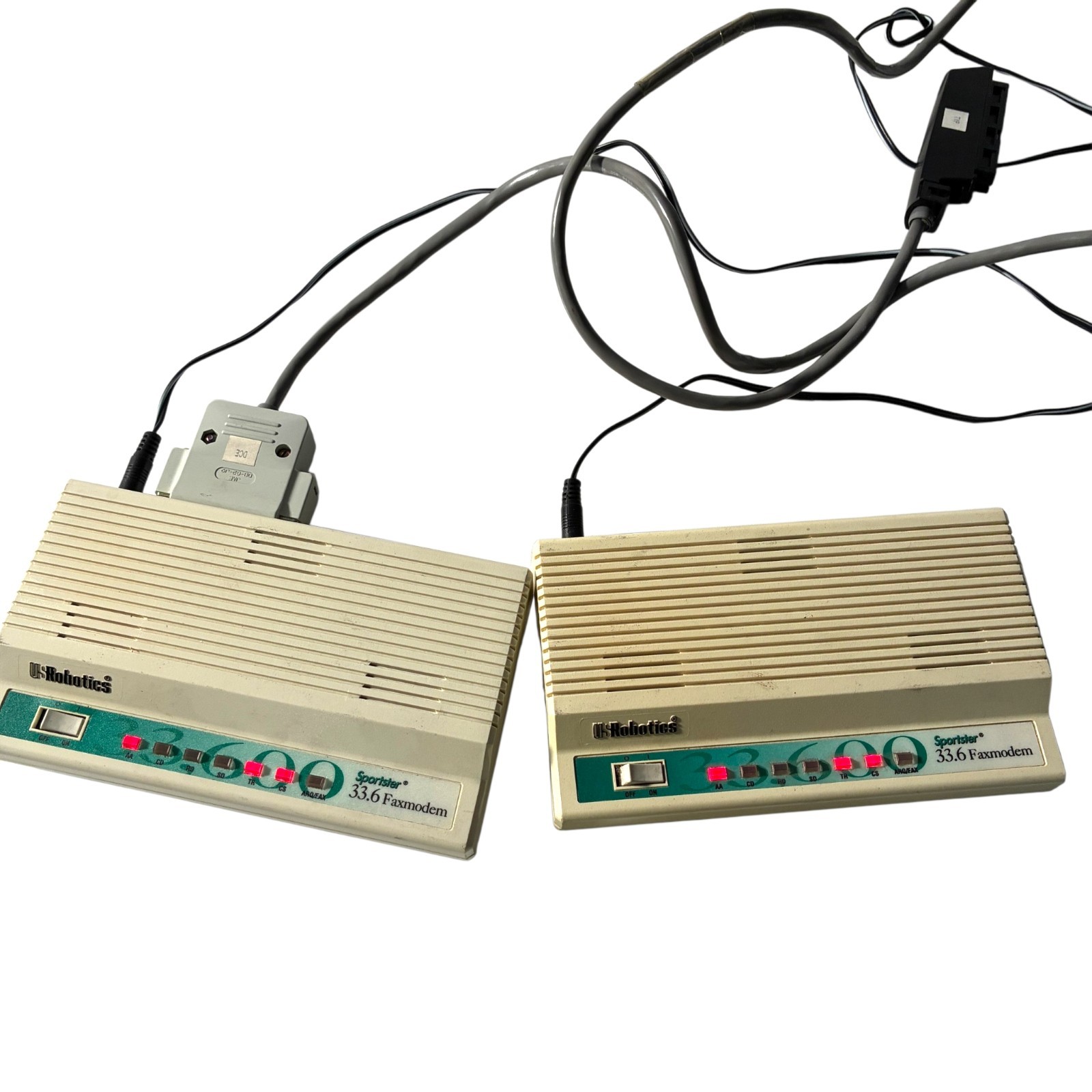 USRobotics Sportster 33,600 Faxmodem Model 0648 Vintage RS-232 External Lot of 2