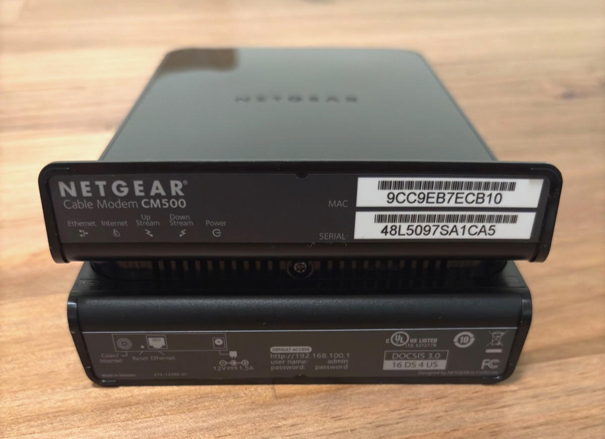NETGEAR CM500 16×4 DOCSIS 3.0 Cable Modem Max Download Speeds of 686mbps