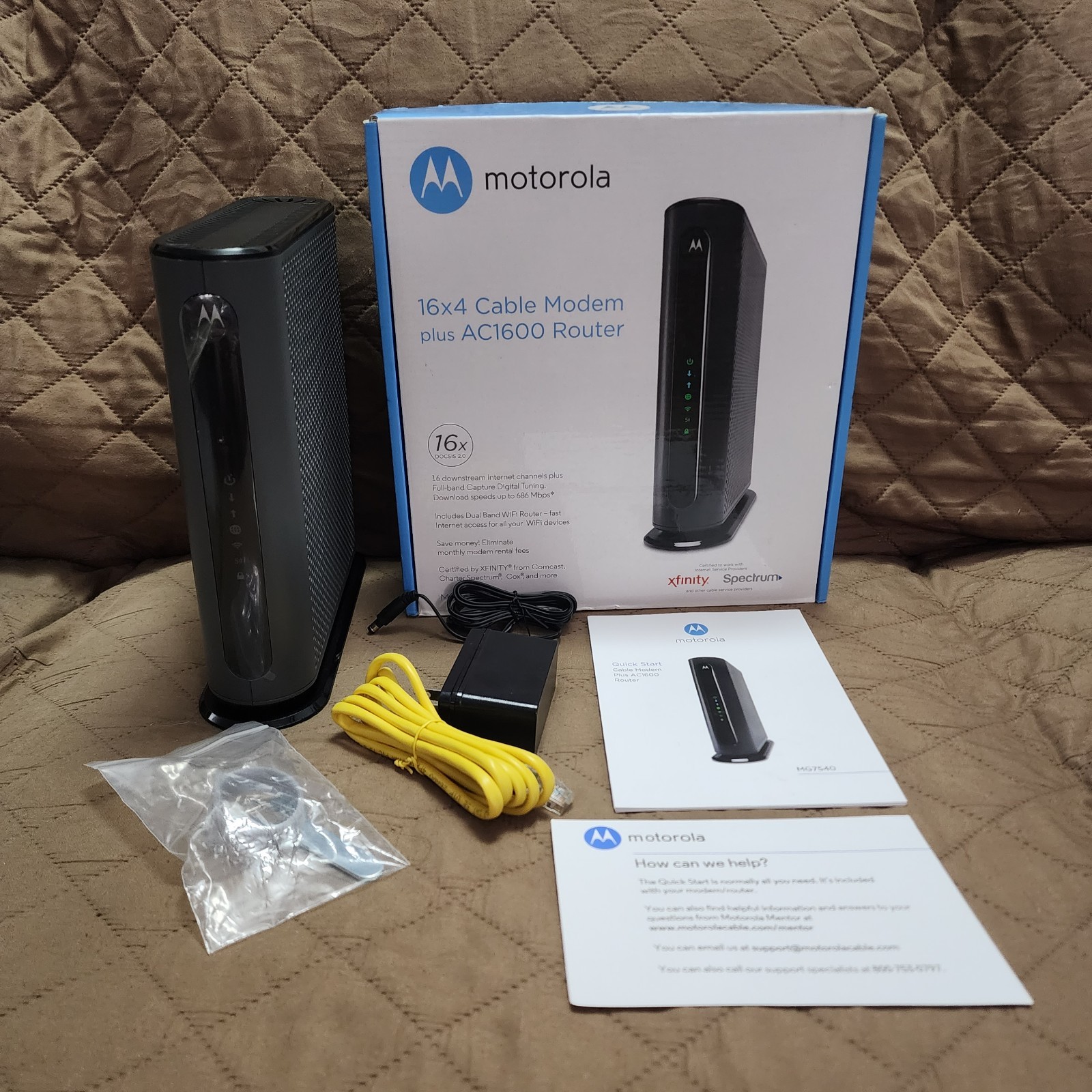 Motorola MG7540-10 16×4 Cable Modem – Black