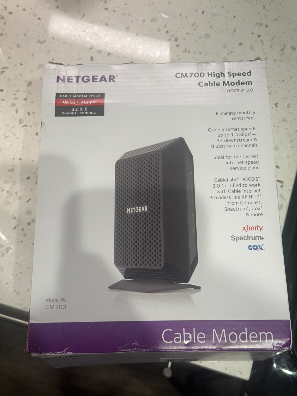NETGEAR CM700-1AZNAS DOCSIS 3.0 Cable Modem 32×8 for Xfinity by Comcast 1.4gbps