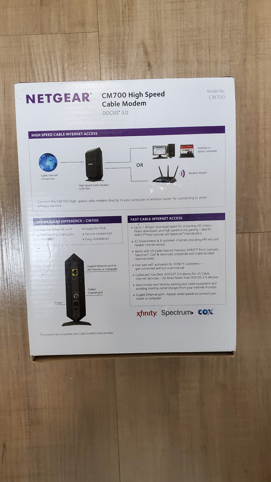 NETGEAR CM700-100NAS Cable Modem