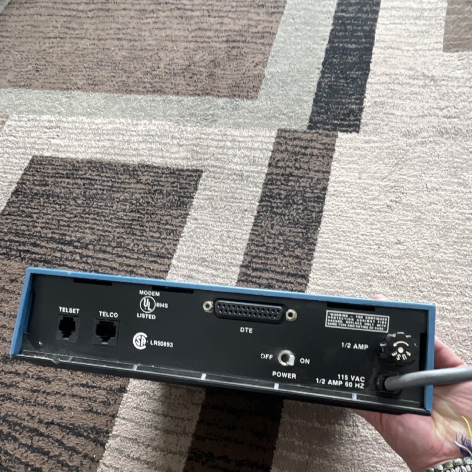Motorola 212 A/D Dial-Up Modem Blue Black RJ-11 D-sub Ports Serial Connectivity