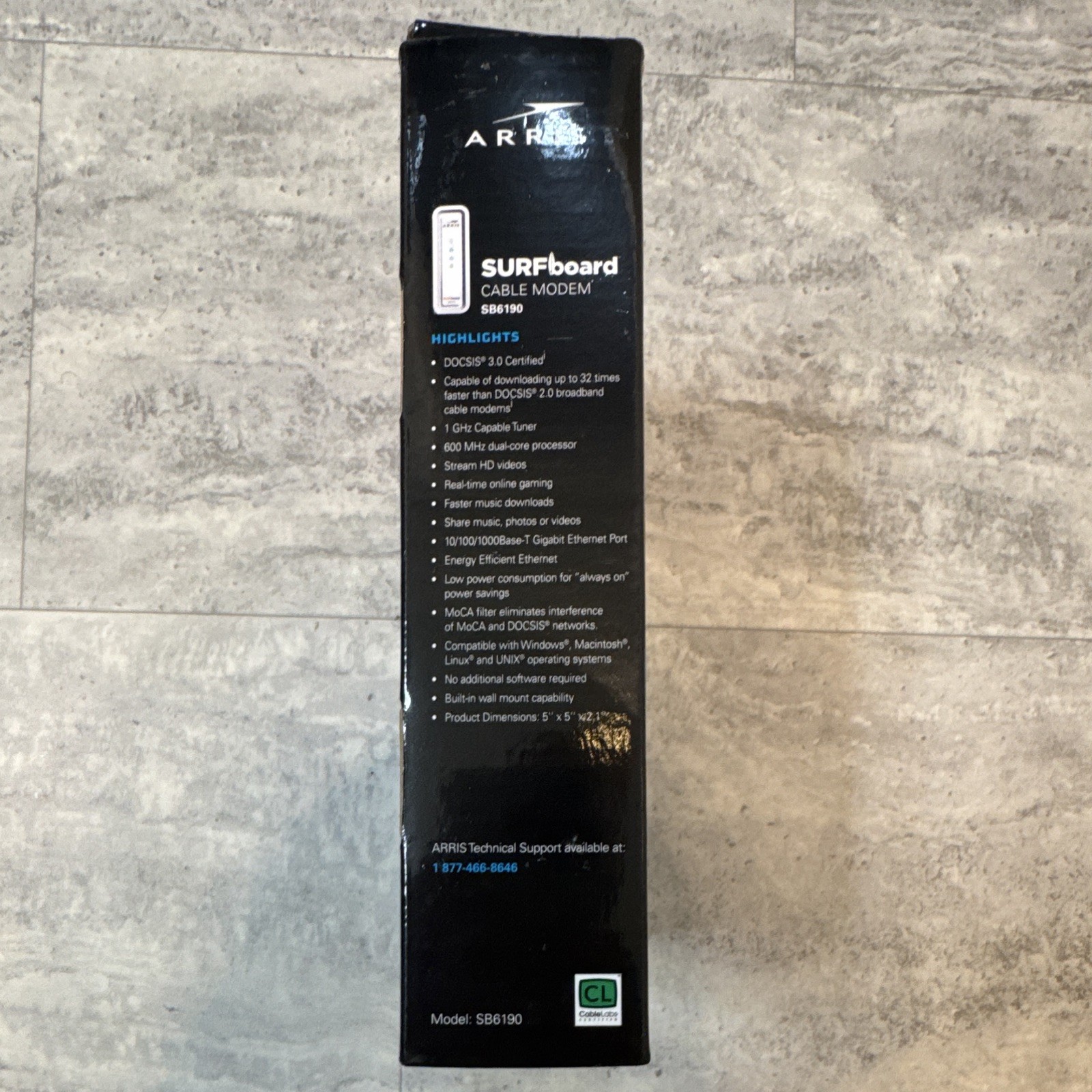 ARRIS SURFboard SB6190 DOCSIS 3.0 32×8 Cable Modem 1.4 Gbps White