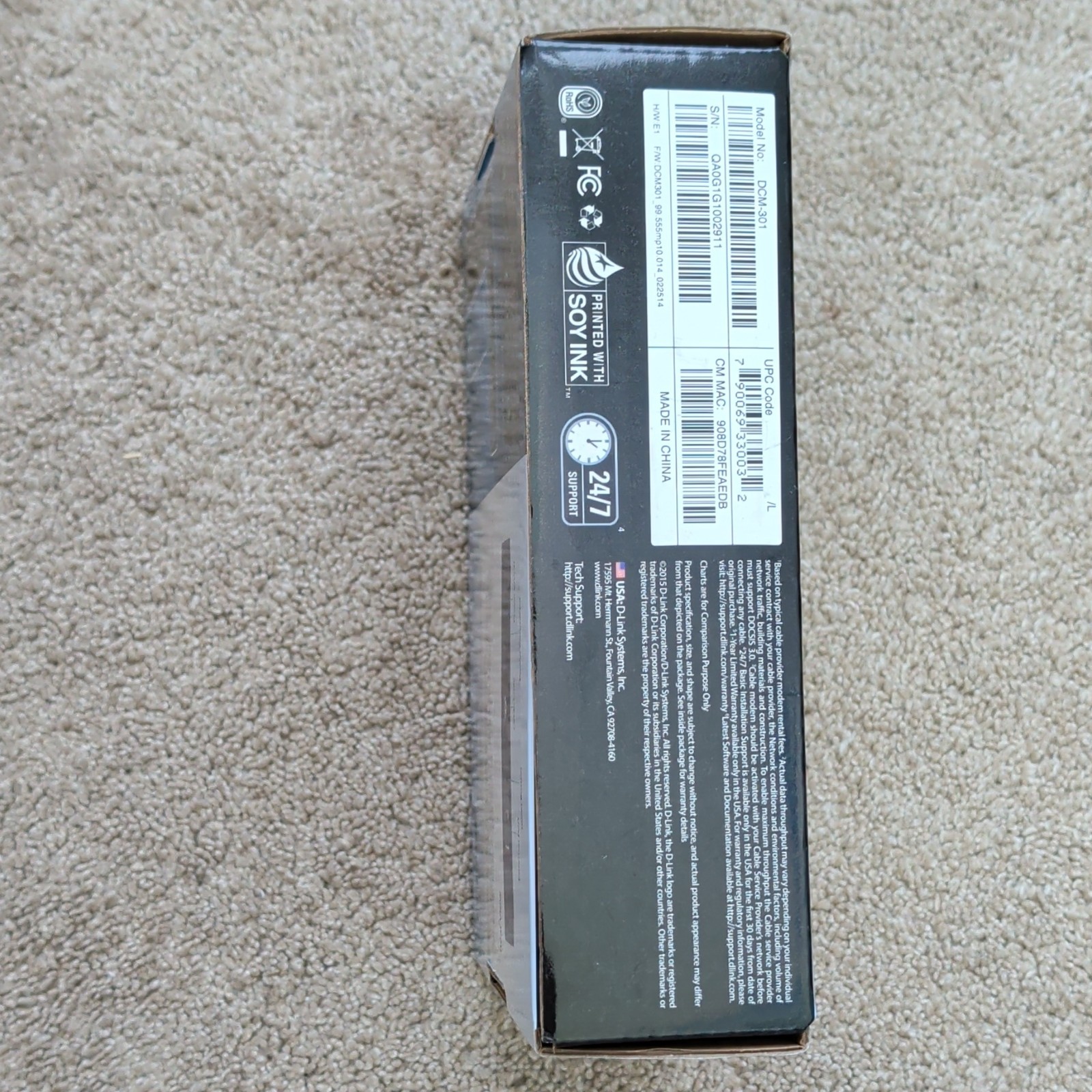 D-Link DCM-301 DOCSIS 3.0 Cable Modem 343 Mbps IPv6 Comcast RJ-45