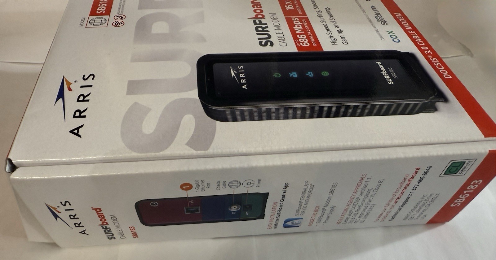 Arris Surfboard SB6183 Cable Modem 686 mbps 16×4 Docsis 3.0 New open box Xfinity