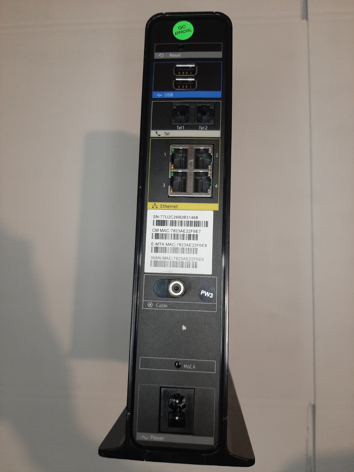 ARRIS TG1682G Wireless Modem Router, W/ Power Cable.
