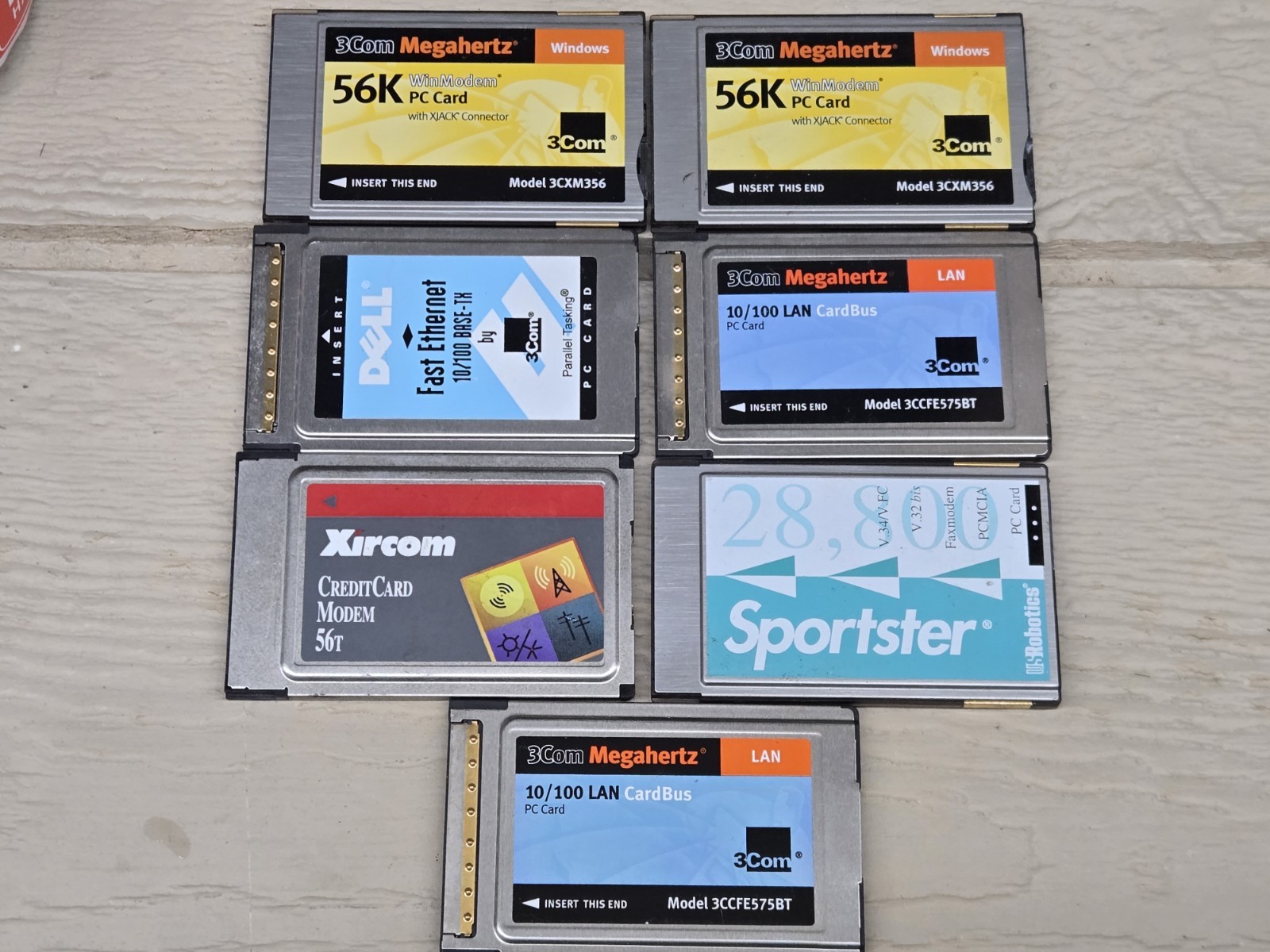 LOT Of 7 3Com & Others PCMCIA Megahertz PC Card Modem xjack connector FREE SHIP